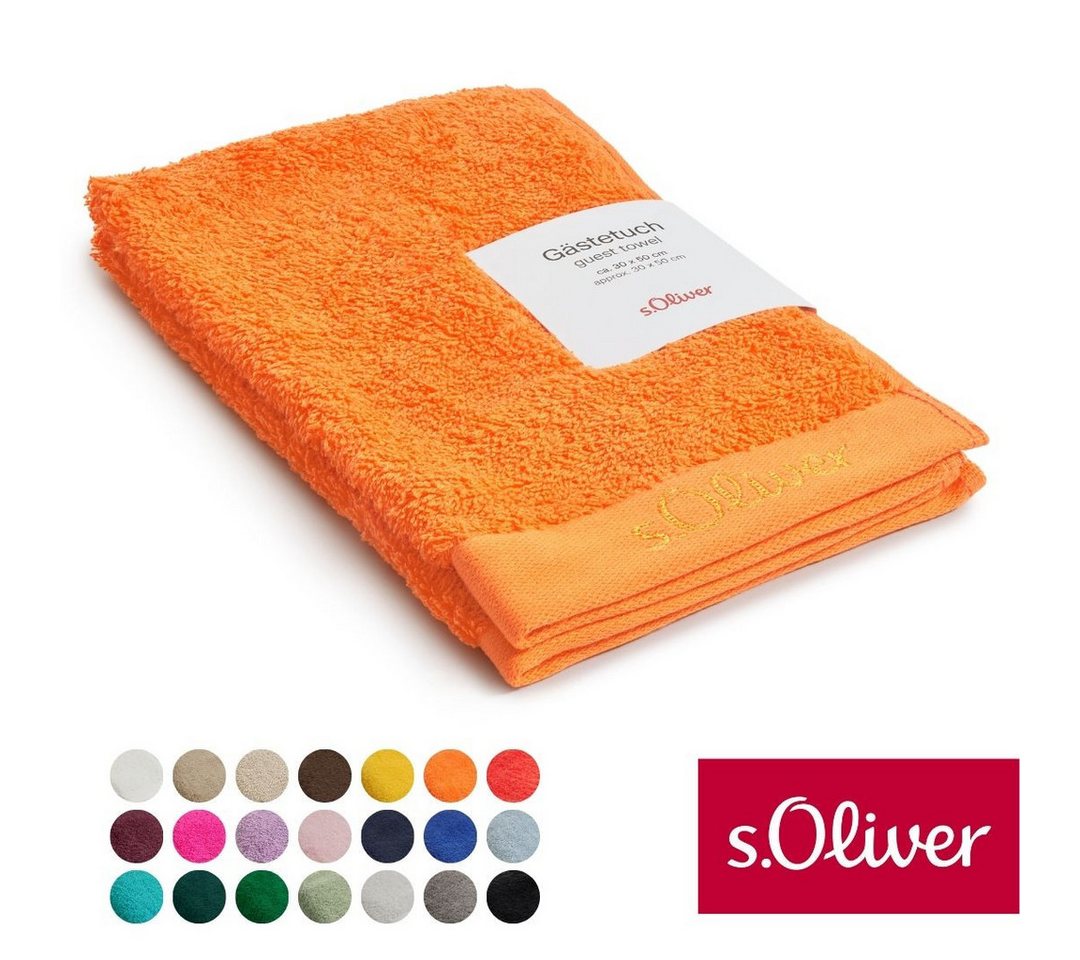 s.Oliver Gästehandtuch s.Oliver, Premium Qualität, 600 gr/m², auch als Sets erhältlich, Walkfrottier (1-St), große Farbauswahl, auch als Duschtuch, Waschhandschuh, Handtuch