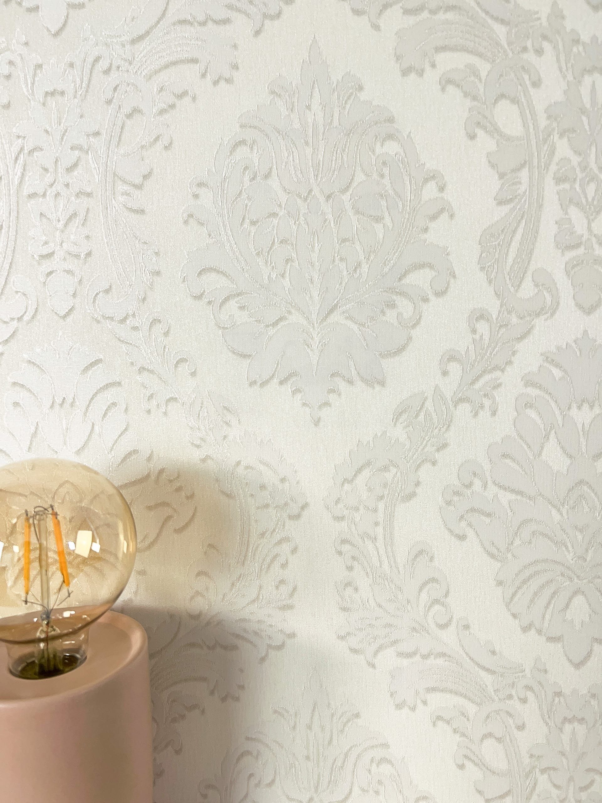 Vliestapete Nikulai Creme Tapete Mustertapete Ornamente,Glänzend