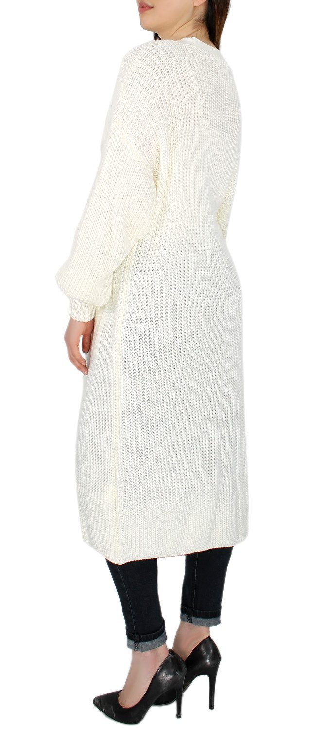 dy_mode Cardigan Langer Grobstrick Cardigan Damen Strickjacke im Oversize-Look in Unifarbe