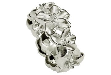 SILBERMOOS Silberring Feiner Blütenring, 925 Sterling Silber