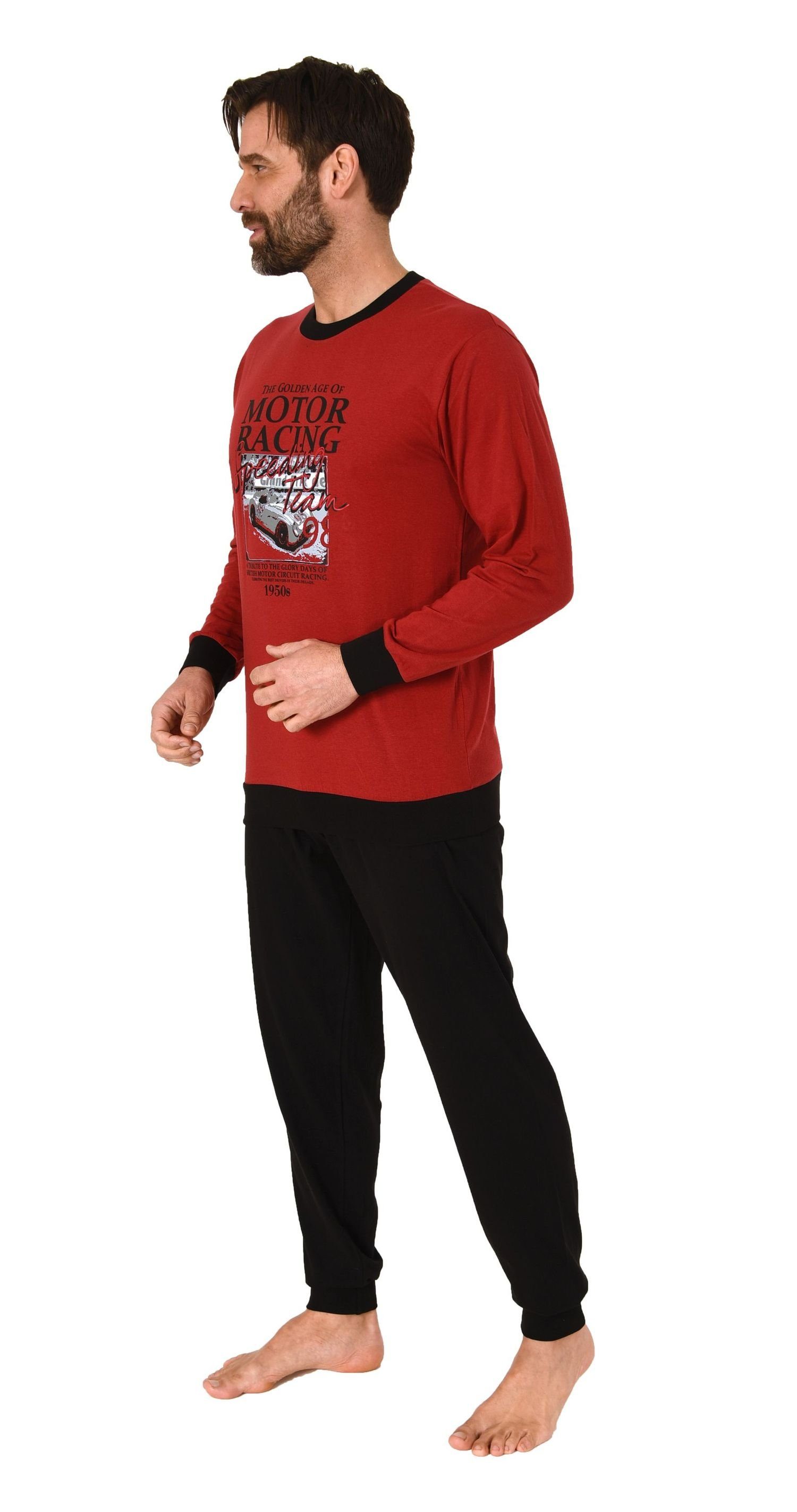 Normann Pyjama Herren langarm Schlafanzug mit Bündchen Pyjama in tollen Far günstig online kaufen