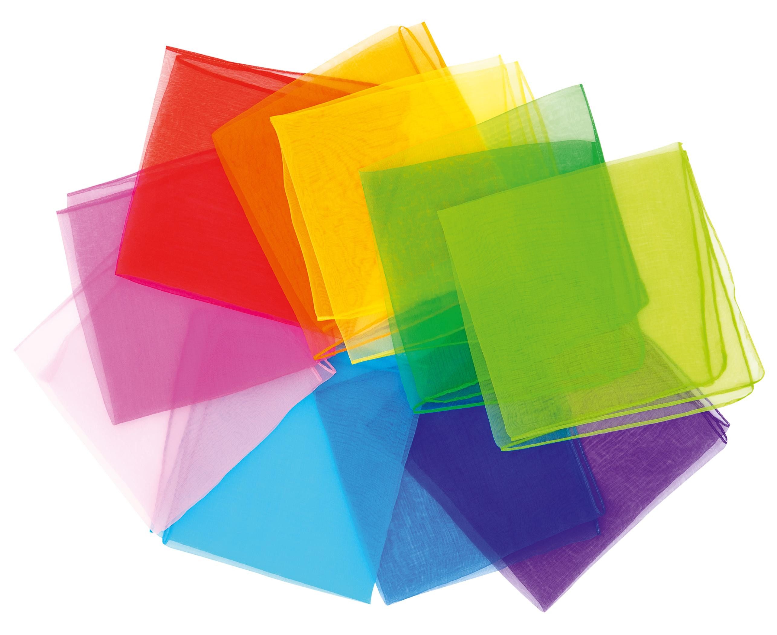 Betzold Lernspielzeug Chiffon-Tücher in 10 Farben, 10 Stück günstig online kaufen
