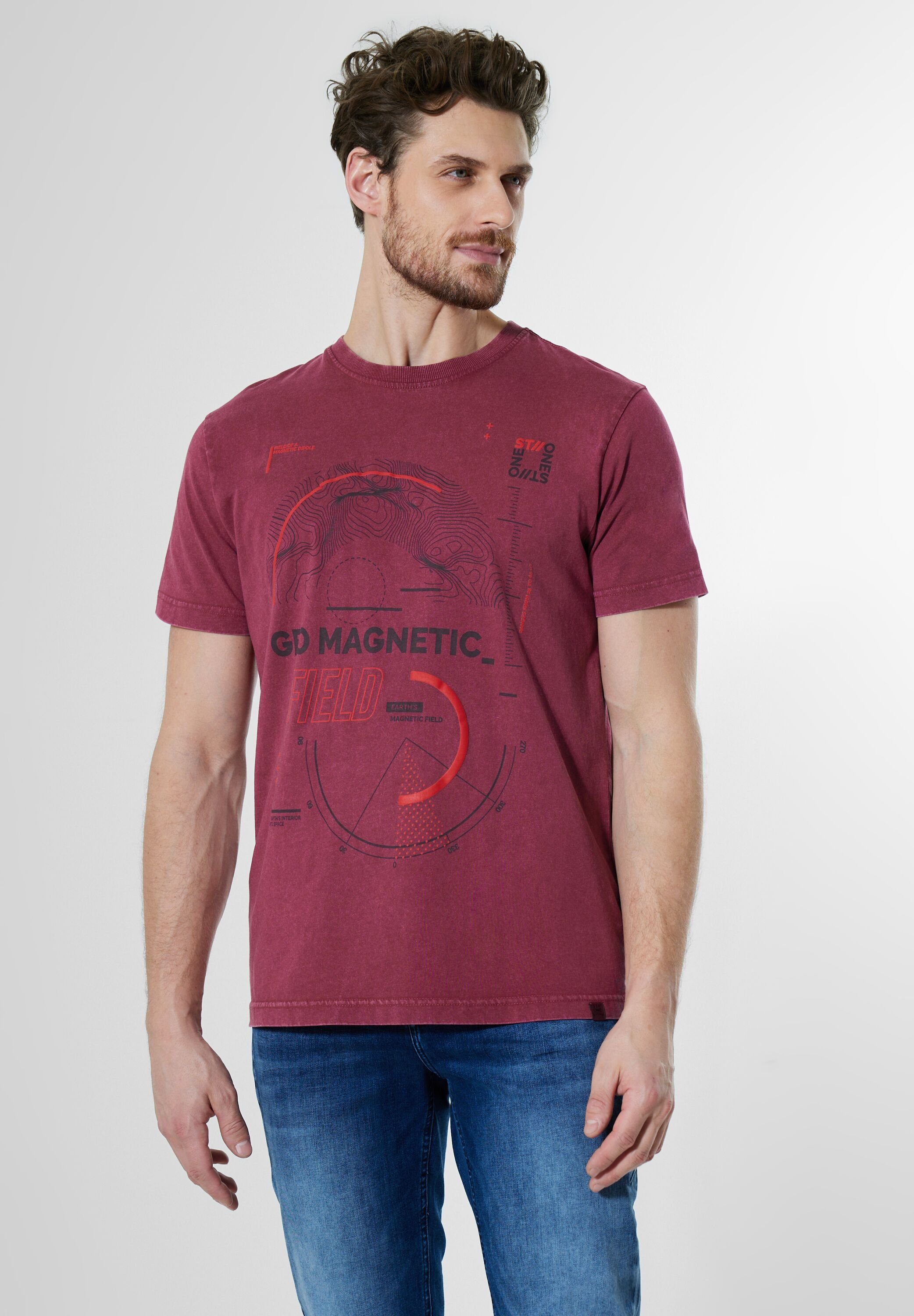 STREET ONE red T-Shirt sangria MEN