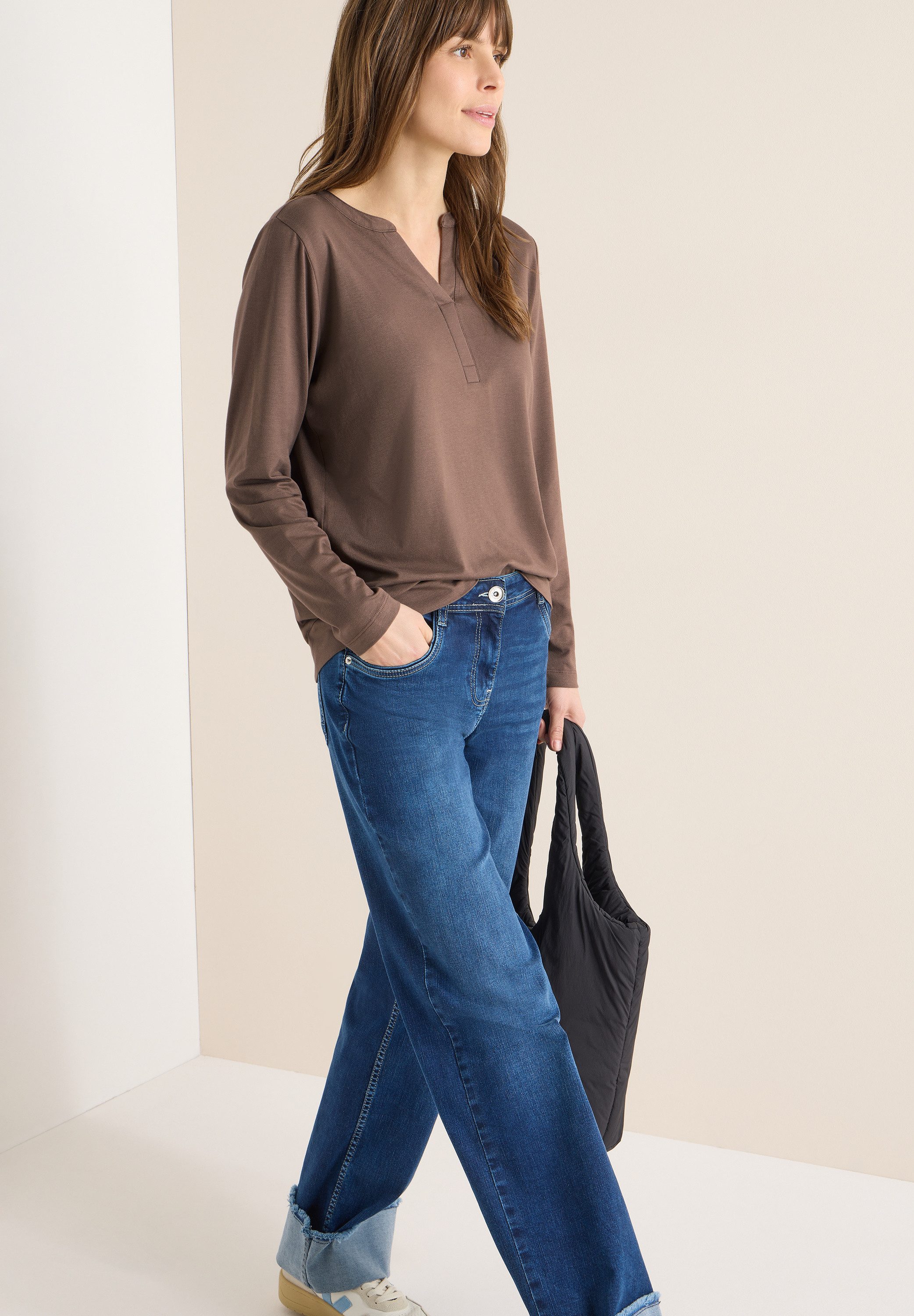 CECIL Langarmshirt im Tunika-Style