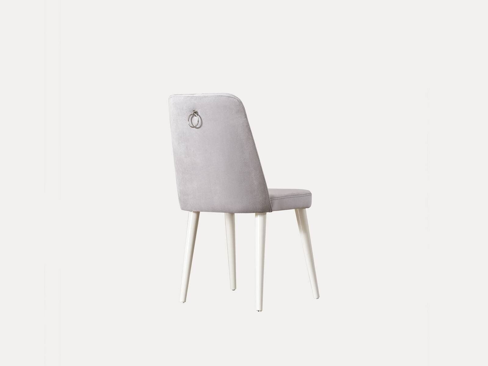 JVmoebel Stuhl Esszimmerstuhl Küchenstuhl Stühle Made Gruppe In Holz Europe 6tlg Stoff Weiß, Set