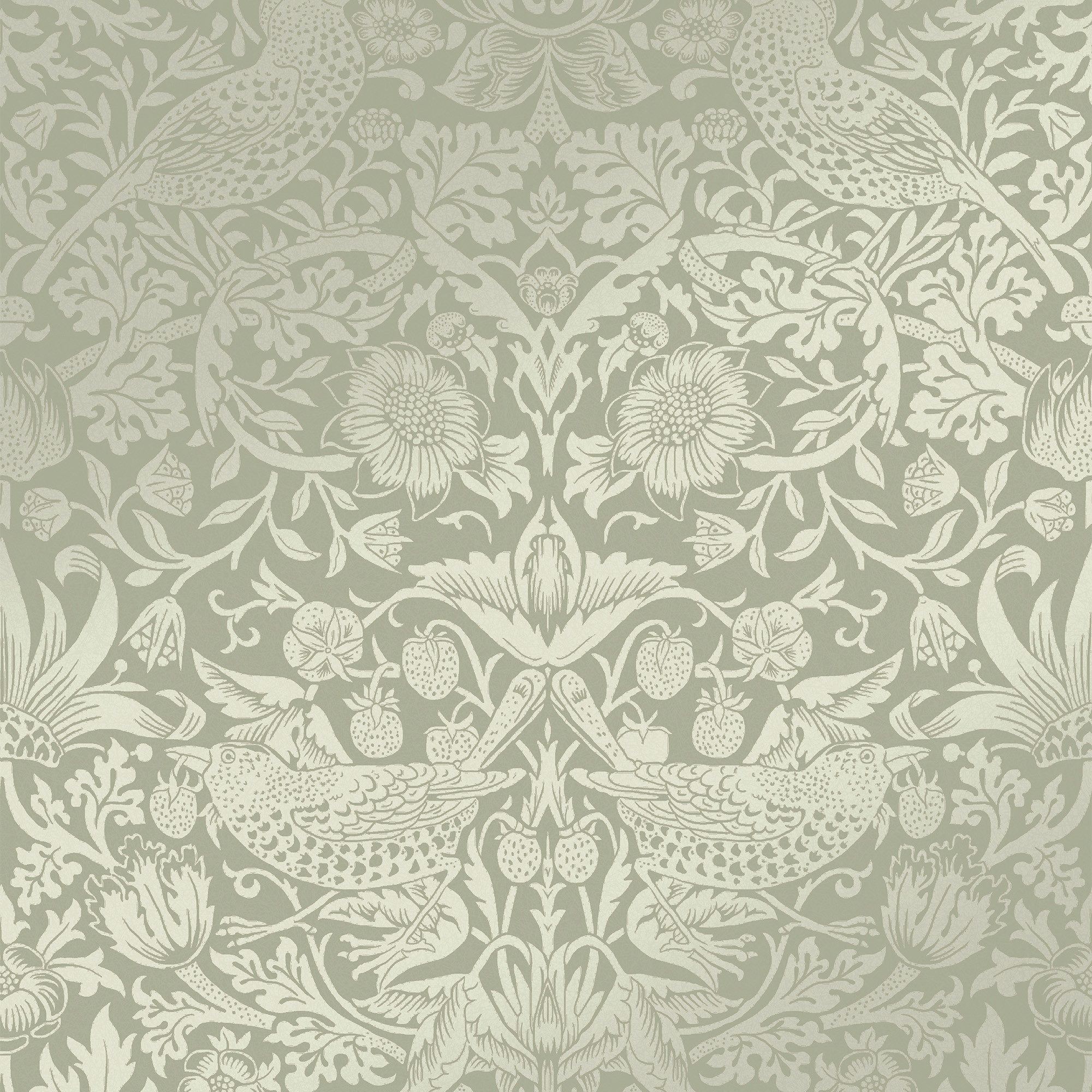 WILLIAM MORRIS AT HOME Vliestapete Strawberry Thief Fibrous, texturiert, Retro, (1 St), Design Tapeten