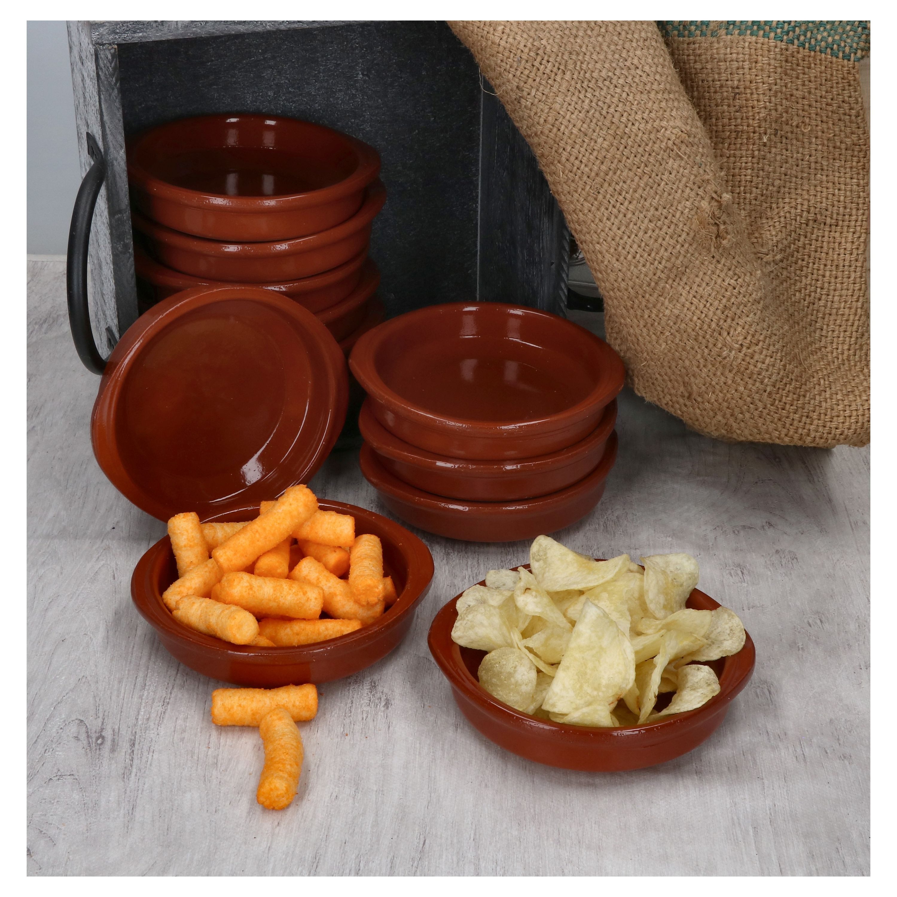 MamboCat Tapas-Schale 12er Set Cazuela Bernd S Ø 12cm Tonschalen mit Griffen, Ton