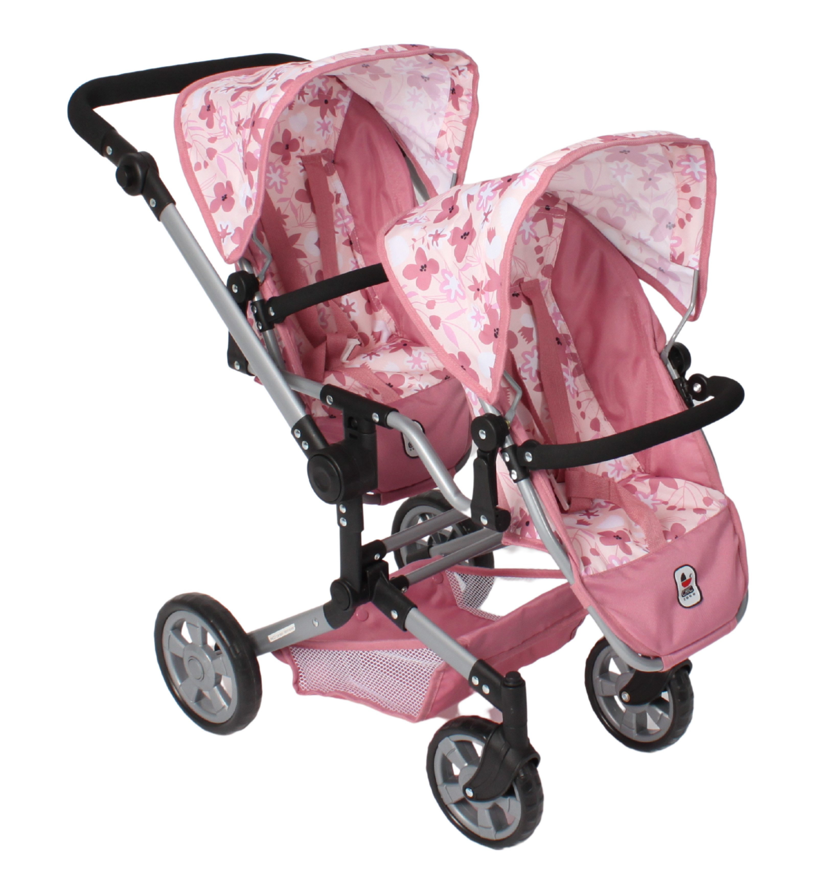 CHIC2000 Puppen-Zwillingsbuggy Linus Duo, mit zwei abnehmbaren, bis in Liegeposition verstellbaren Sportsitzen