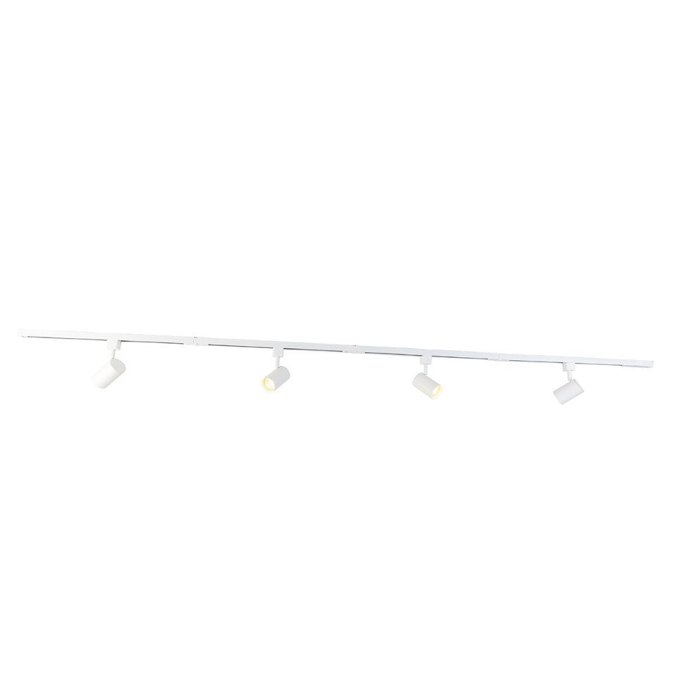 Qazqa Schienensystem-Sets Yade, 210 cm, (1-tlg), GU10, Weiß, Modern, Aluminium, Deckenstrahler 4-flammig