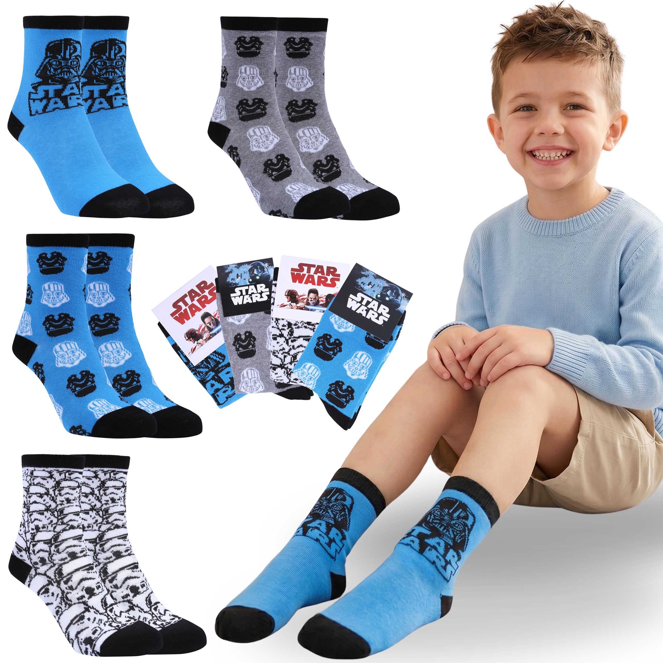 Star Wars Socken DISNEY Star Wars Socken-Set für Jungen, 4er-Pack