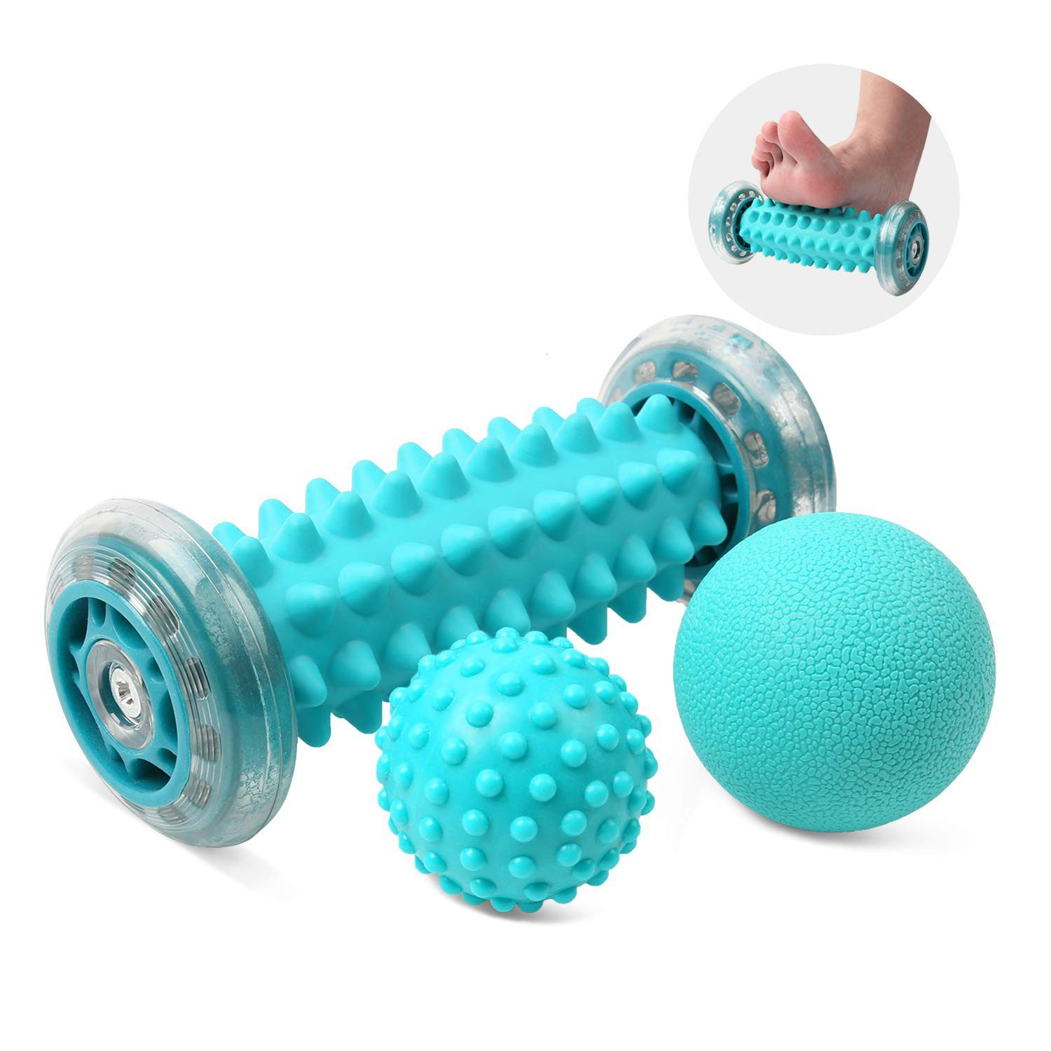 FOUORTUNATE-BEE Massageball Igelball Fußmassage Ball 3er Set, Fußmassage Roller Faszienball für Füße, Innovativer Fußmassageroller Fuß Igelball zur Linderung von Muskelkater 3-tlg.