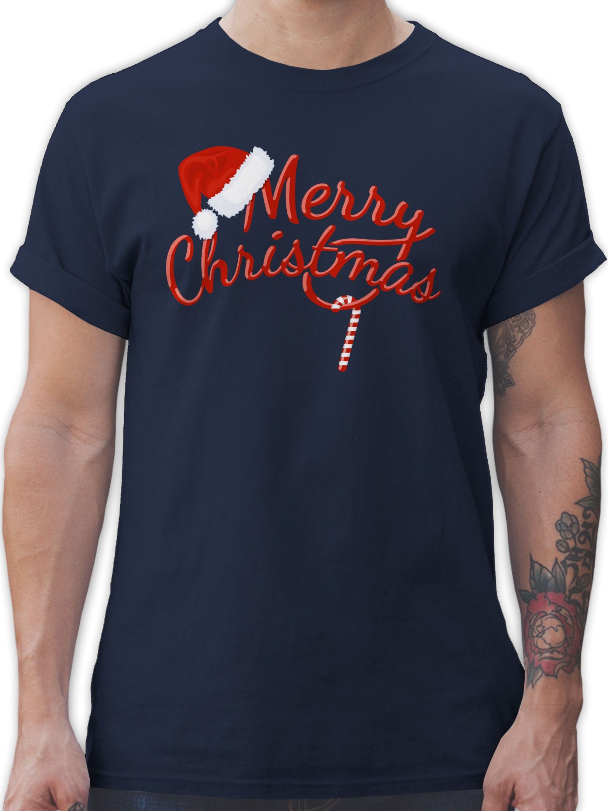 T-Shirt Merry Christmas Zuckerstange I Weihnachtsmotiv