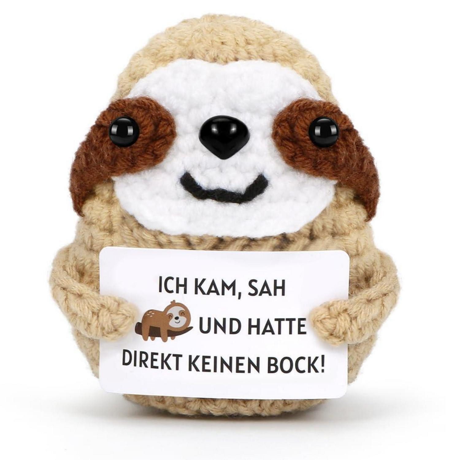 LuxusKollektion Kuscheltier Kuscheltier Faultier gehäkelt Stress Relief Grau Faultier-2