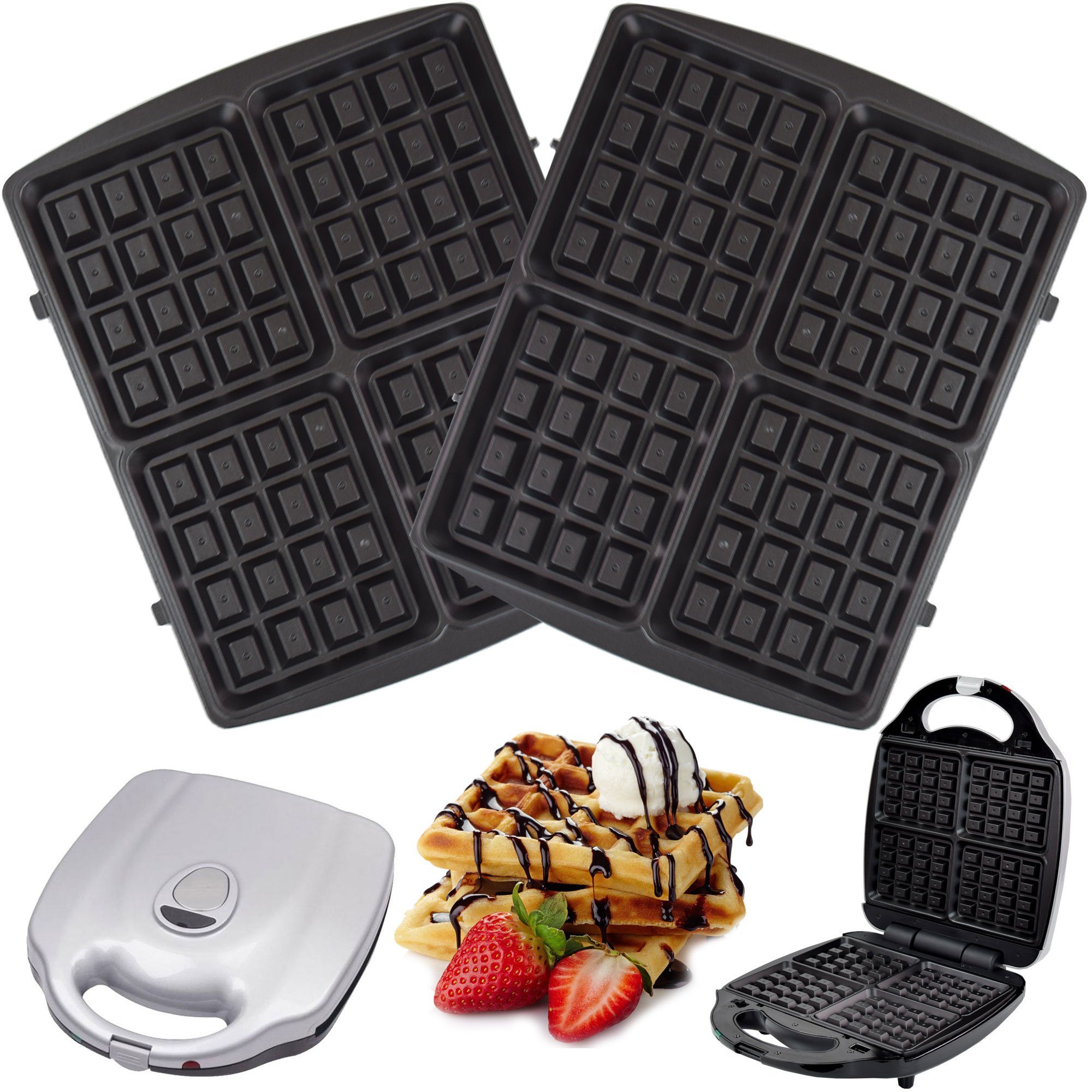 Syntrox Germany Belgische Waffelplatten Wechselplatten belgische Waffeln für XXL Chef Maker ZN-2000W