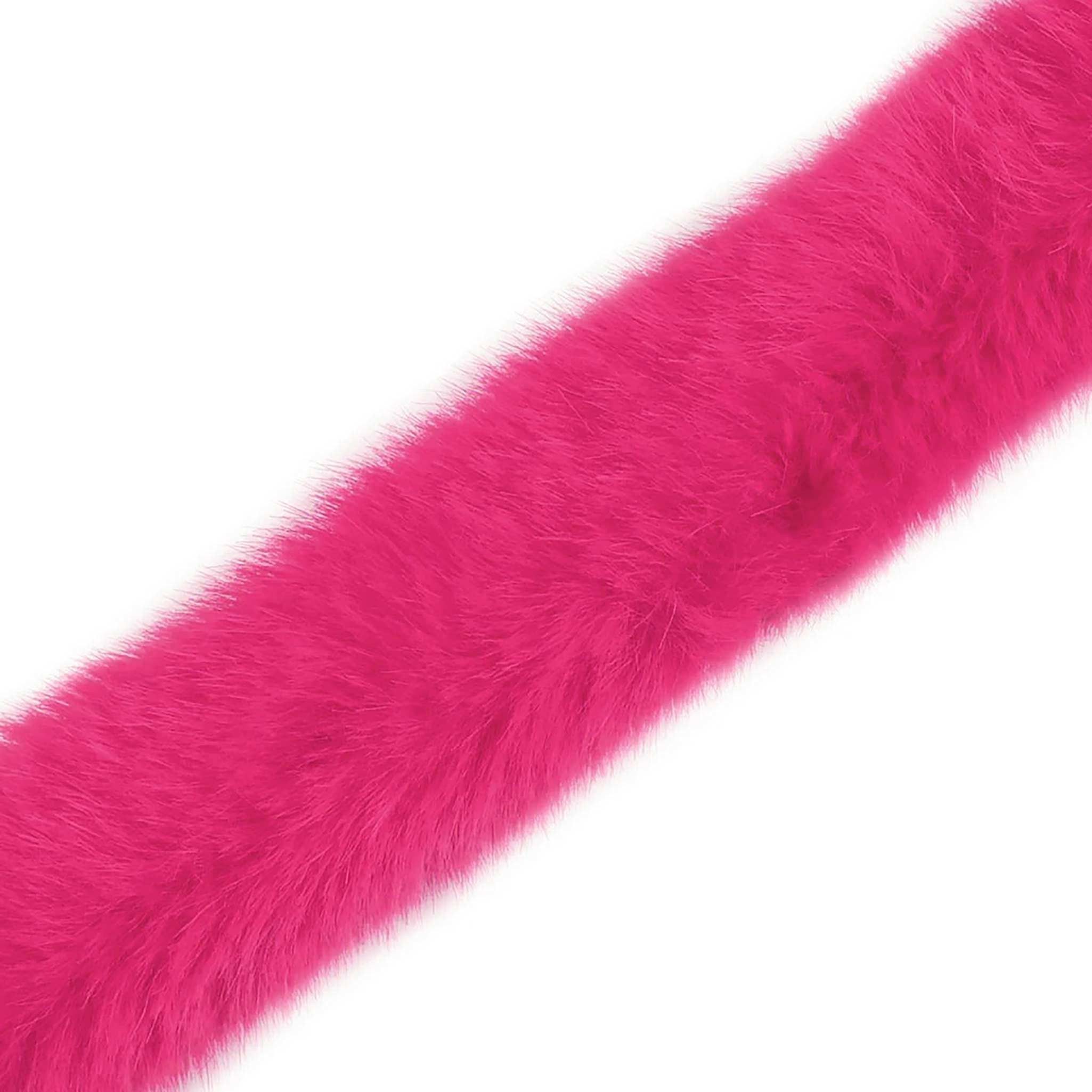maDDma Webband Fellborte rund ab 1m x 3 cm Meterware Fellbesatz Kunstfell Kunstpelz, pink
