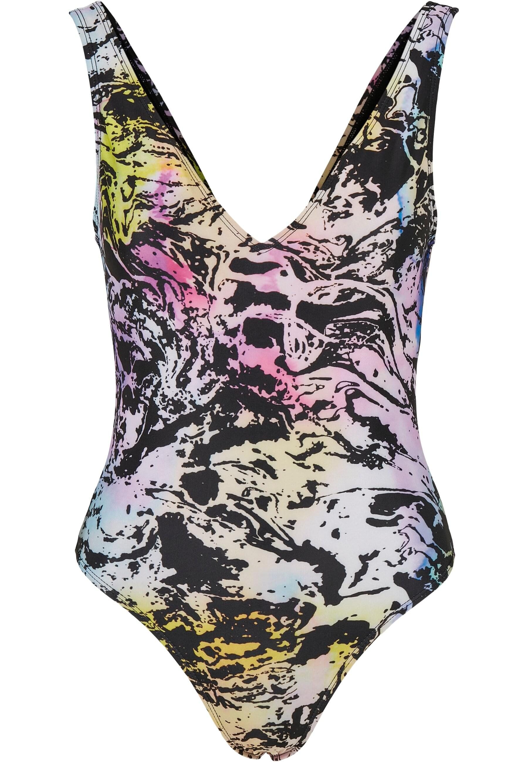 Monokini Urban Classics Damen Ladies Recycled Pattern High Leg Swimsuit