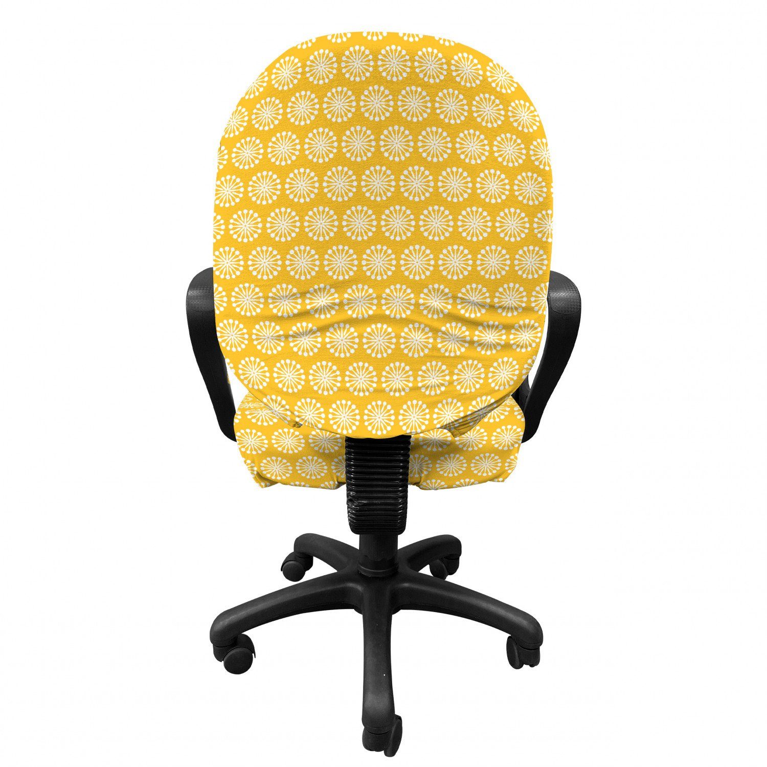 Blossom dekorative Gelb Schutzhülle Abakuhaus, Bürostuhlhusse Shabby Weiß Stretchgewebe, und aus