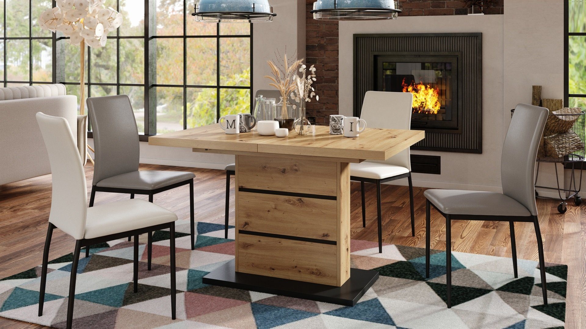 Mazzoni Esstisch Design Piano Tisch Eiche günstig online kaufen