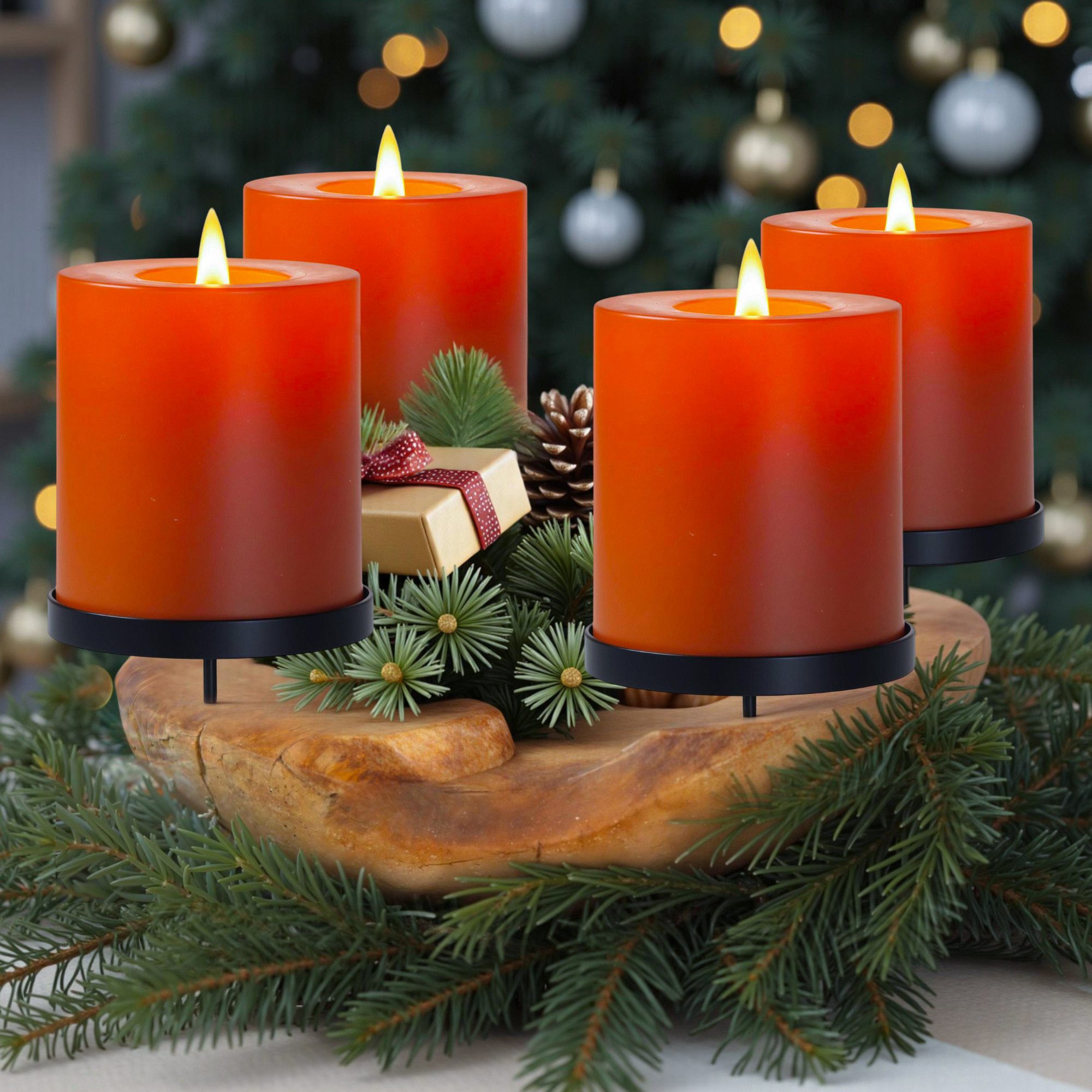 HOMECALL Dekoschale Adventskranz mit 4 Kerzenhaltern, Weihnachtsdeko (ca. Ø günstig online kaufen