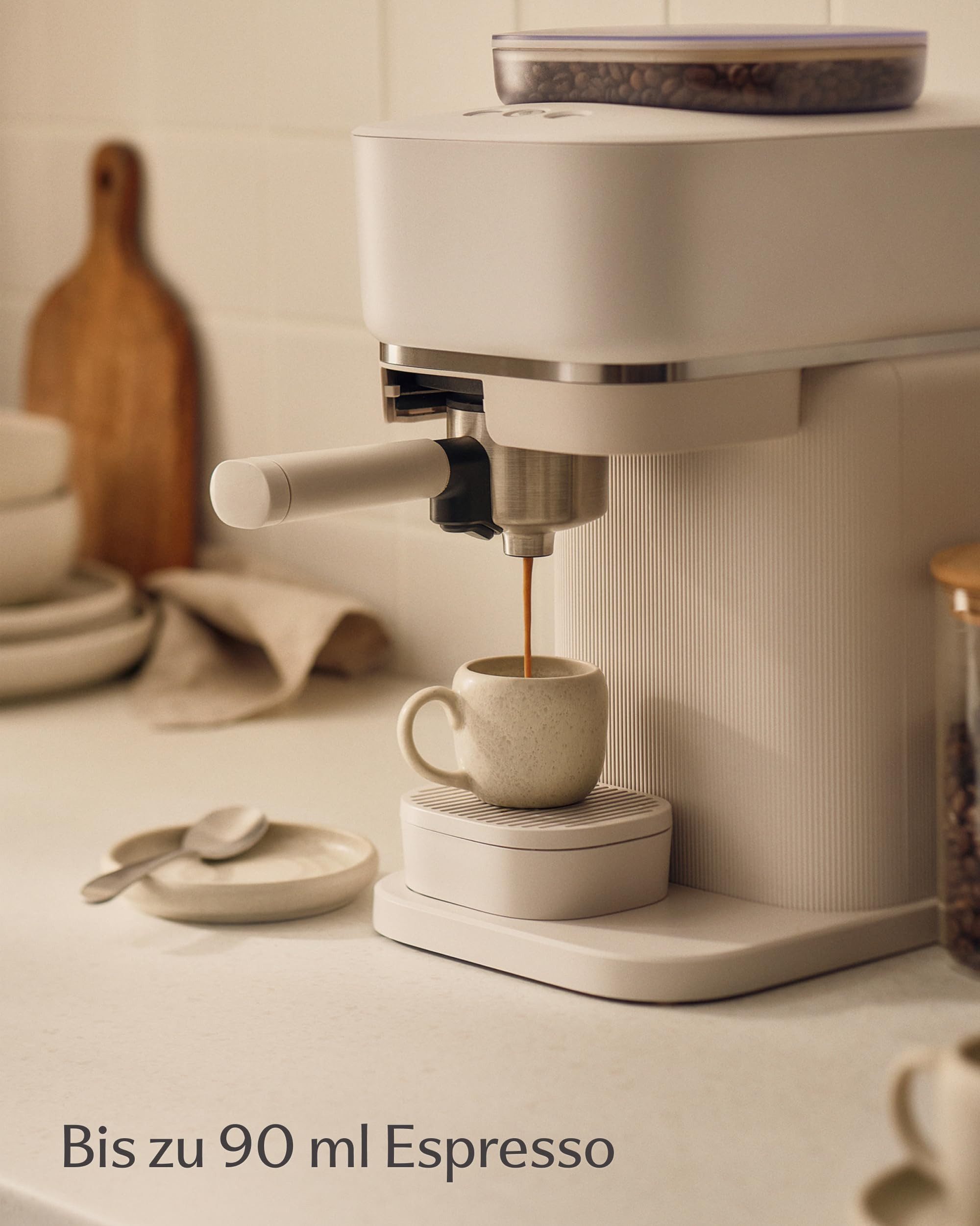 Cosumy Espressotasse 4er Espressotassen Set mit Untertassen Weiß – 90 ml Keramik Espresso, 4-tlg., Steingut, Handglasiert, Spülmaschinenfest & Mikrowellengeeignet, 4er Set