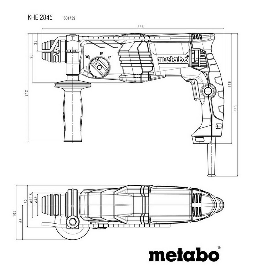 Thumbnail - metabo Kombihammer KHE 2845, 230 V, max. 850 U/min, Im Kunststoffkoffer