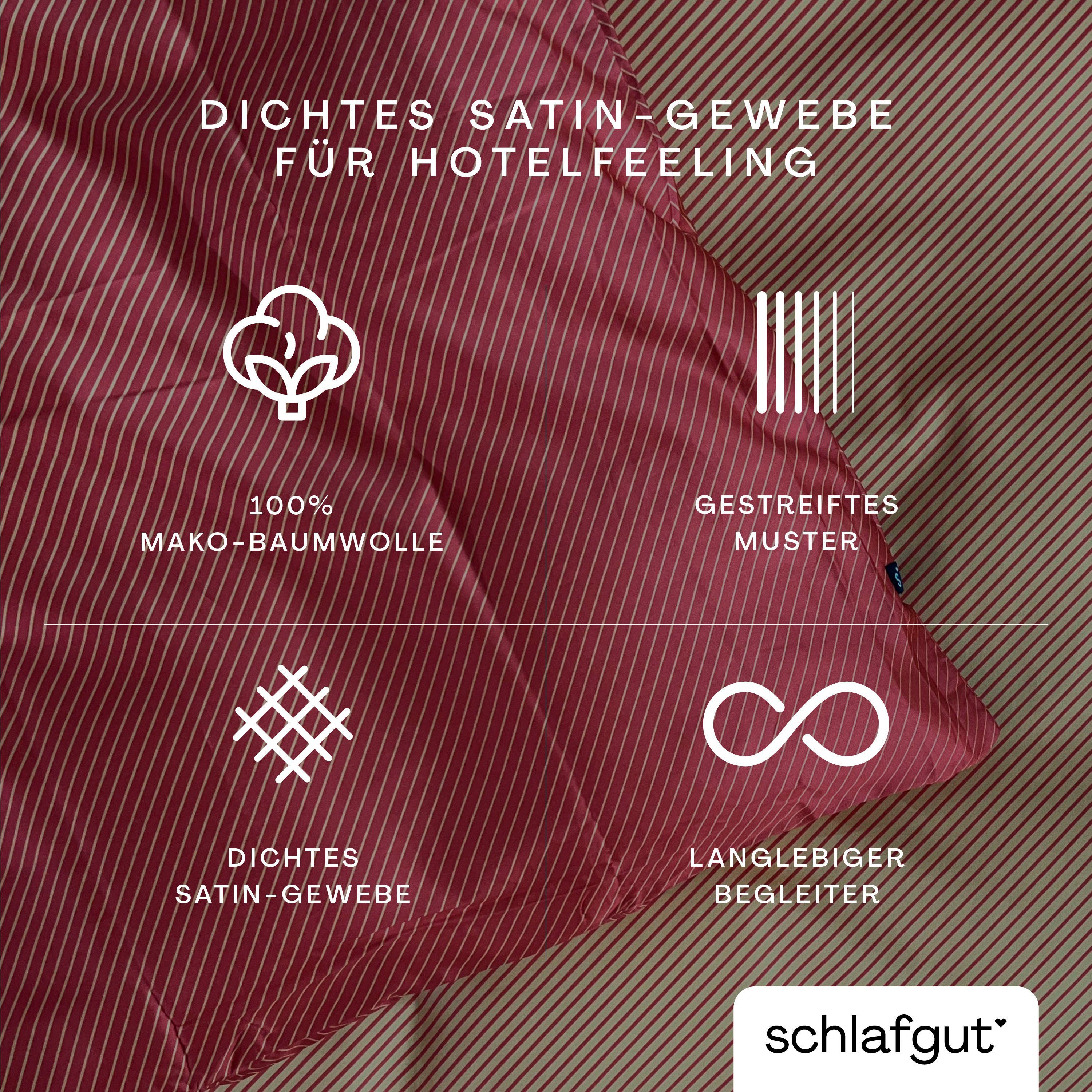 Schlafgut Kissenbezug Premium Kissenbezug Woven Fade Satin (1 St), (1 Stück), Ton-in-Ton Reißverschluss, Fadendichte von 300tc, Streifen, OEKO Tex