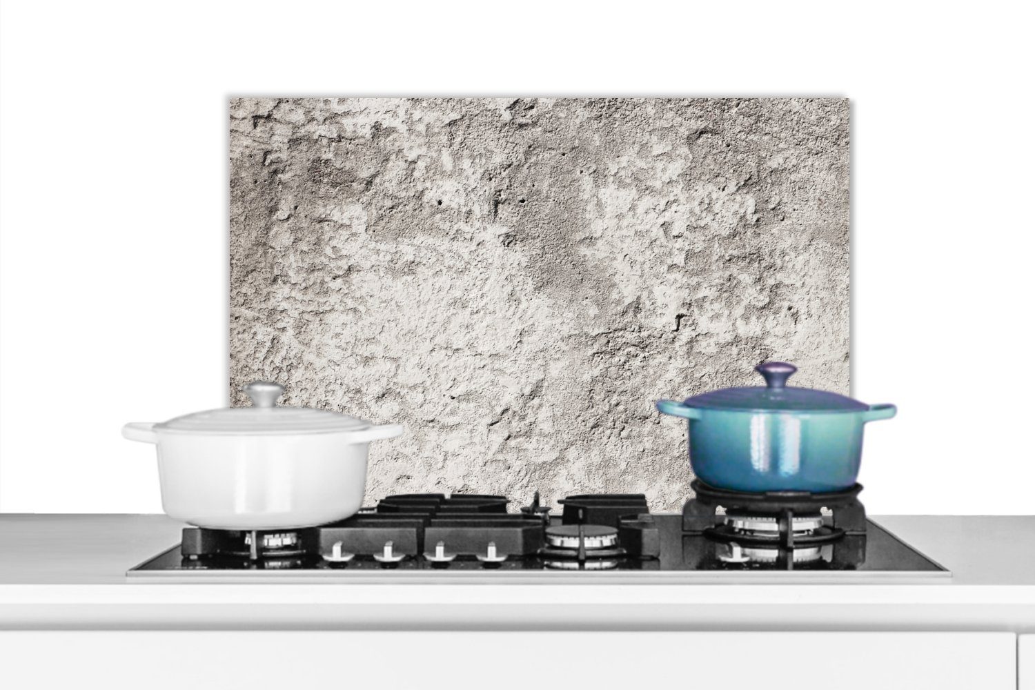 MuchoWow Küchenrückwand Beton - aus 60x40 Temperaturbeständig cm, Wandschutz, (1-tlg), küchen Herdblende - Creme Muster