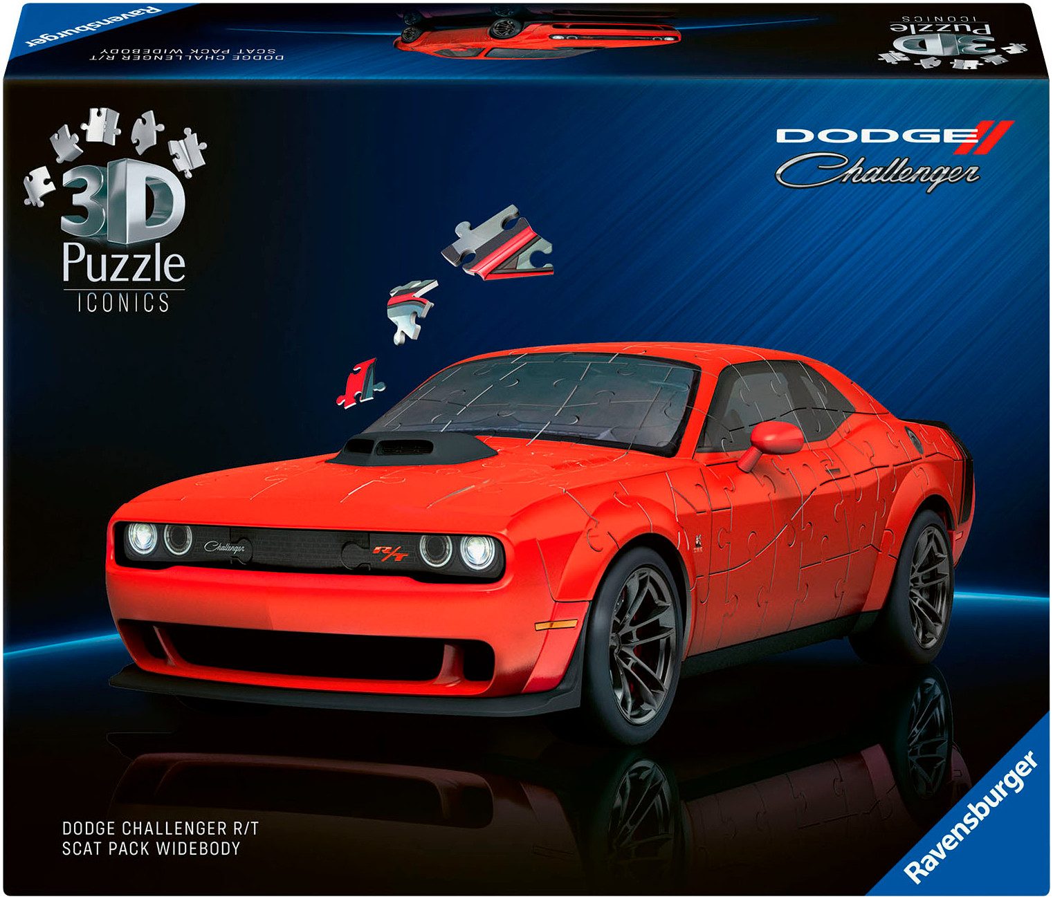 Ravensburger 3D-Puzzle Iconics: Dodge Chall. R/T Scat Pack Widebody, 108 Puzzleteile, Made in Europe