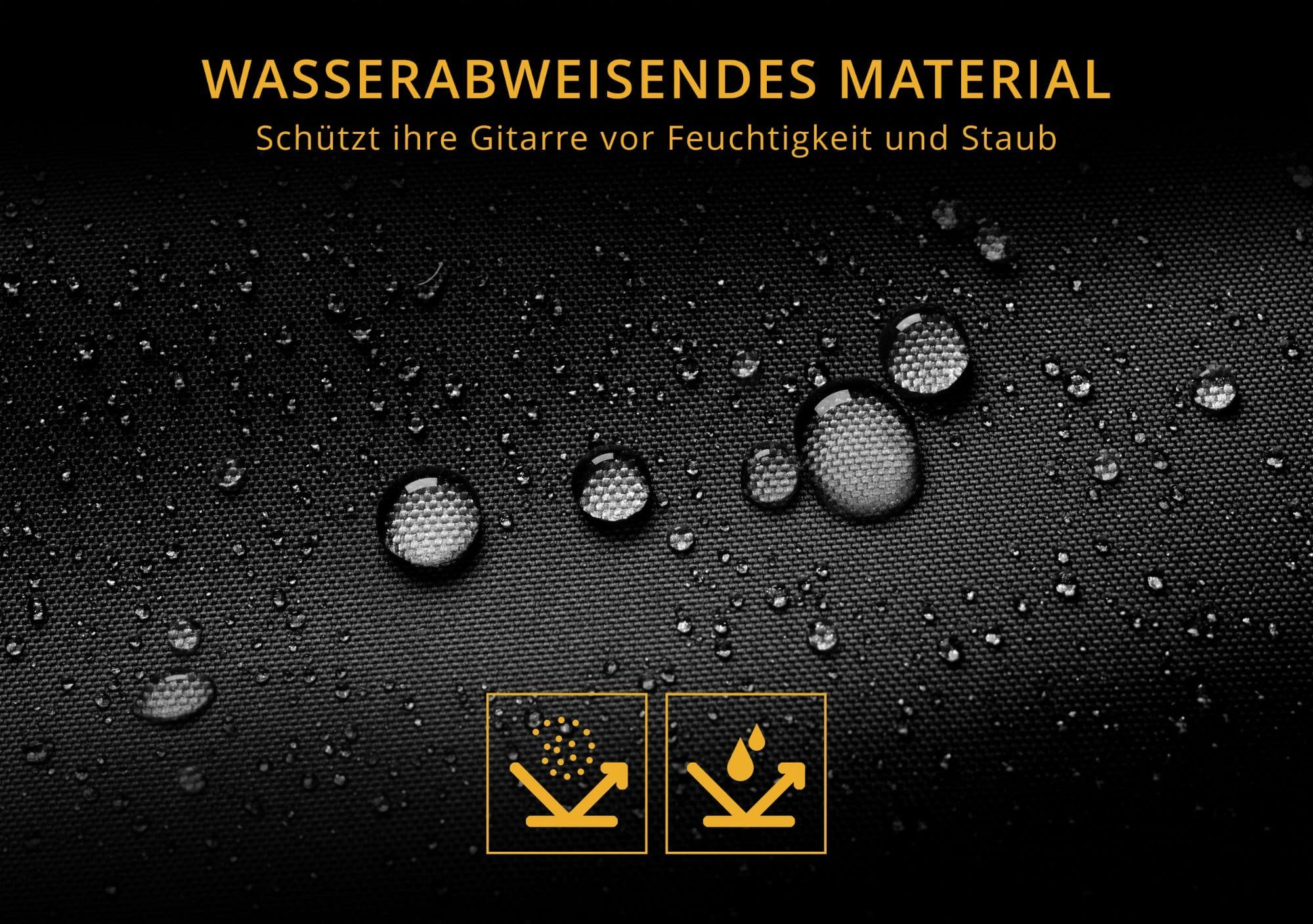 Rocktile Gitarrentasche WGSC-4222BK Softcase Gigbag für Westerngitarre, gepolsterter Akustikgitarren-Koffer mit Rucksackgarnitur