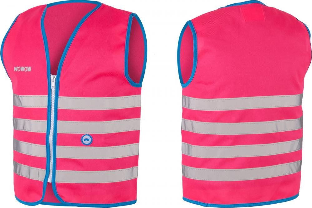 WOWOW Warnweste Wowow Sicherheitsweste Fun Jacket für Kinder Größe L 140-146 pink