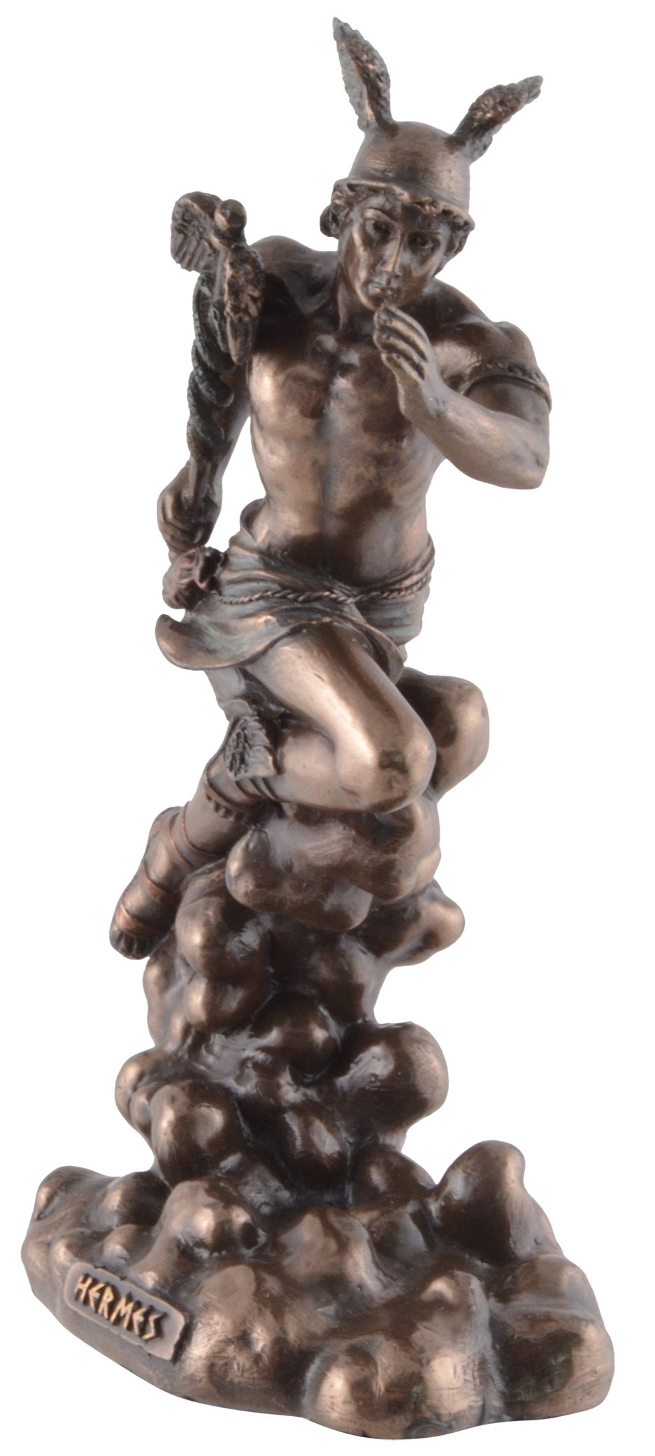 Größe: Dekofigur Griechischer Veronesedesign, L/B/H coloriert, direct Götterbote Hermes, Vogler Gmbh cm bronziert, ca. 11x6x17