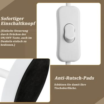 Nettlife Nachttischlampe 2er Set E27 Weiß Vinatge Nachttischleuchte Weihnachtsgeschenke, mit Kippschalter, ohne Leuchtmittel, für Schlafzimmer Wohnzimmer Esszimmer