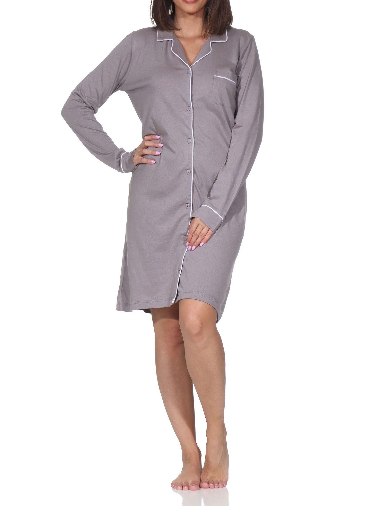 Normann Nachthemd Normann Damen langarm Nachthemd zum durchknöpfen – auch in Übergröße