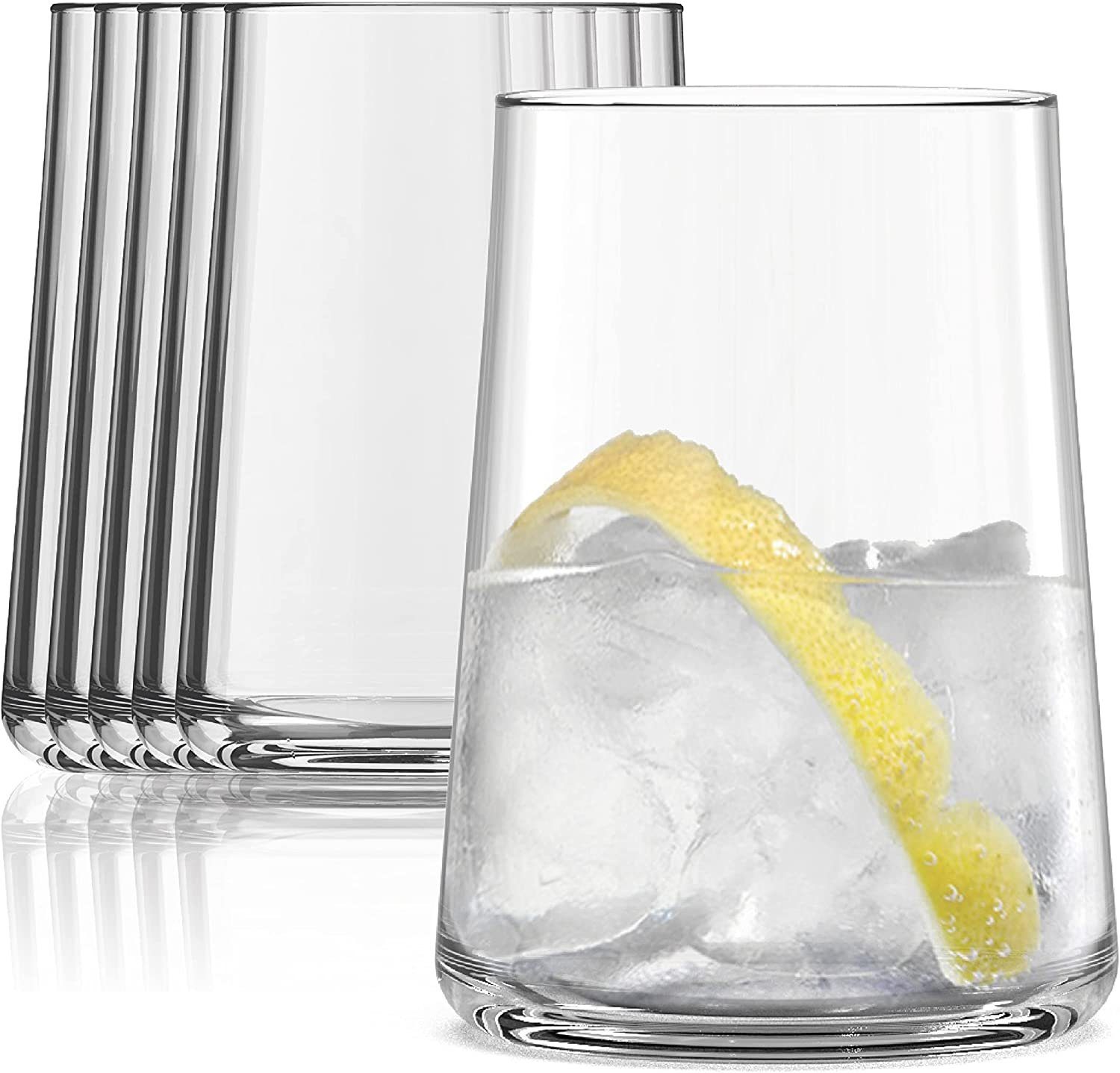 SAHM Weinglas Weingläser ohne Stiel 6er Set - Gläser Set 430 ml - Weißweingläser, 6-tlg., Glas, edles Weißweinglas