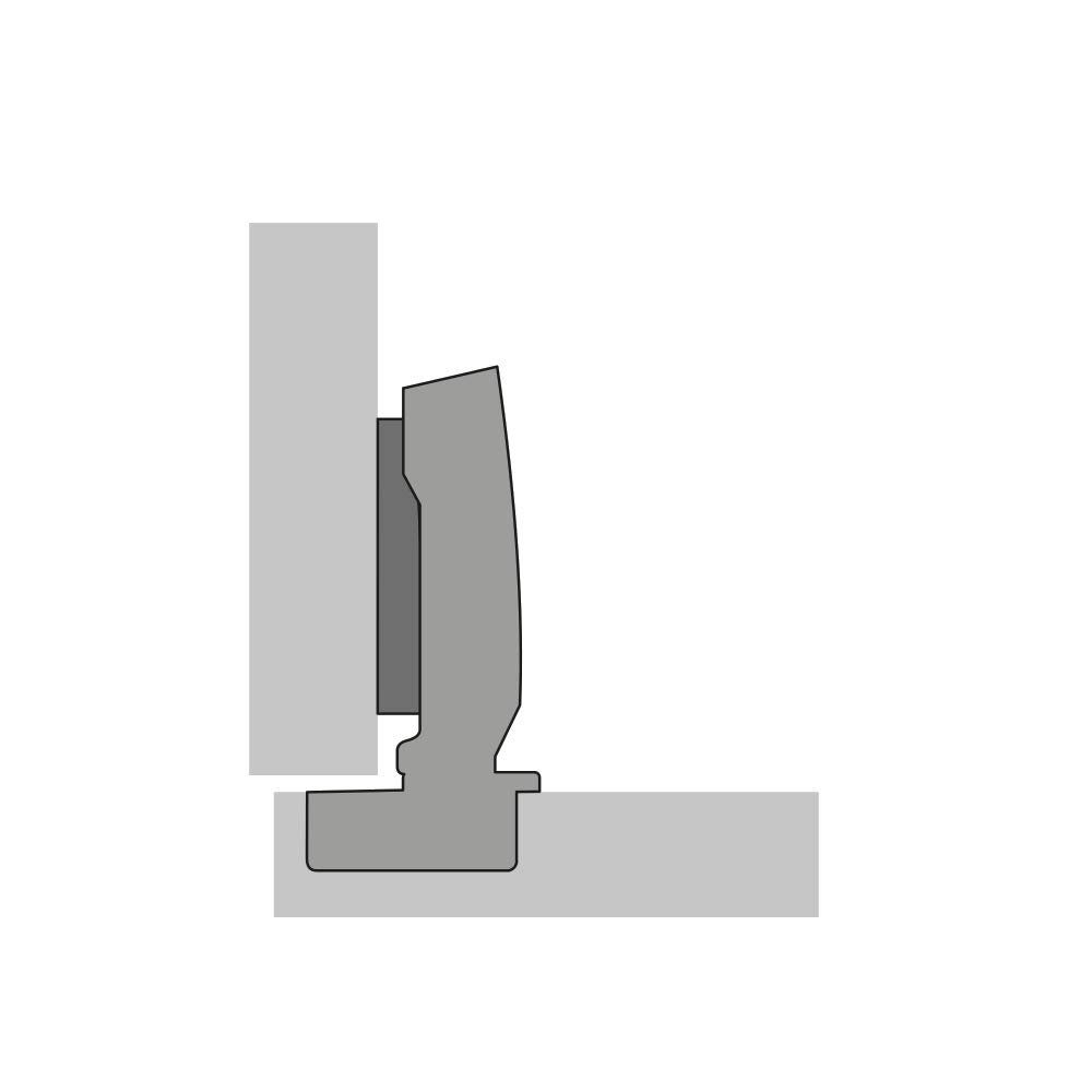 Hettich Möbelbeschlag Topfband SENSYS 8645i T52 110° mit integriertem Dämpfer (1 St), Montageplatte inkl. Schrauben, Eckanschlag von HETTICH