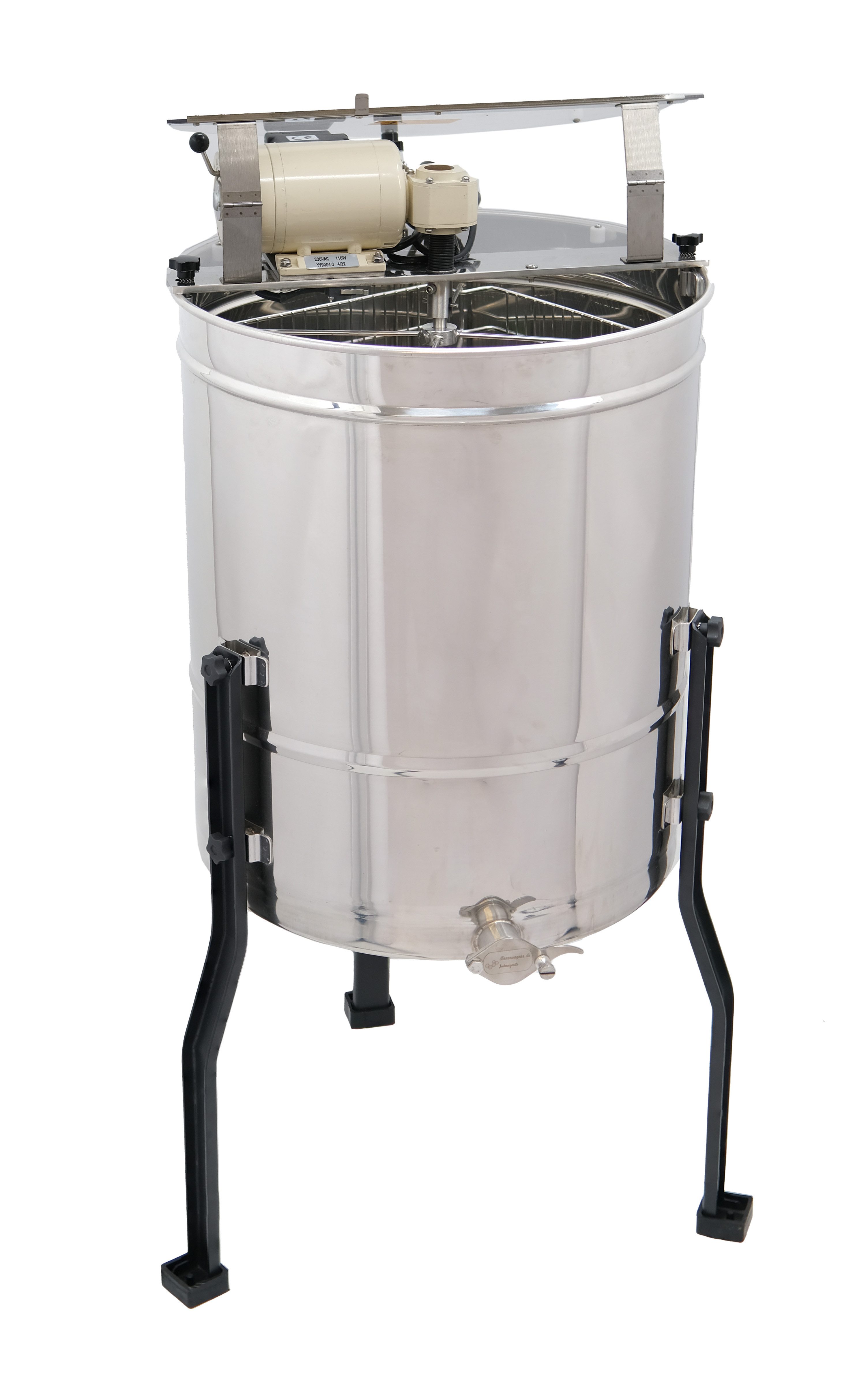 Bienenwagner.de Bienenkiste Honigschleuder 4/8 Waben Edelstahl Motor Deutsch Normal Zander Dadant, Edelstahl