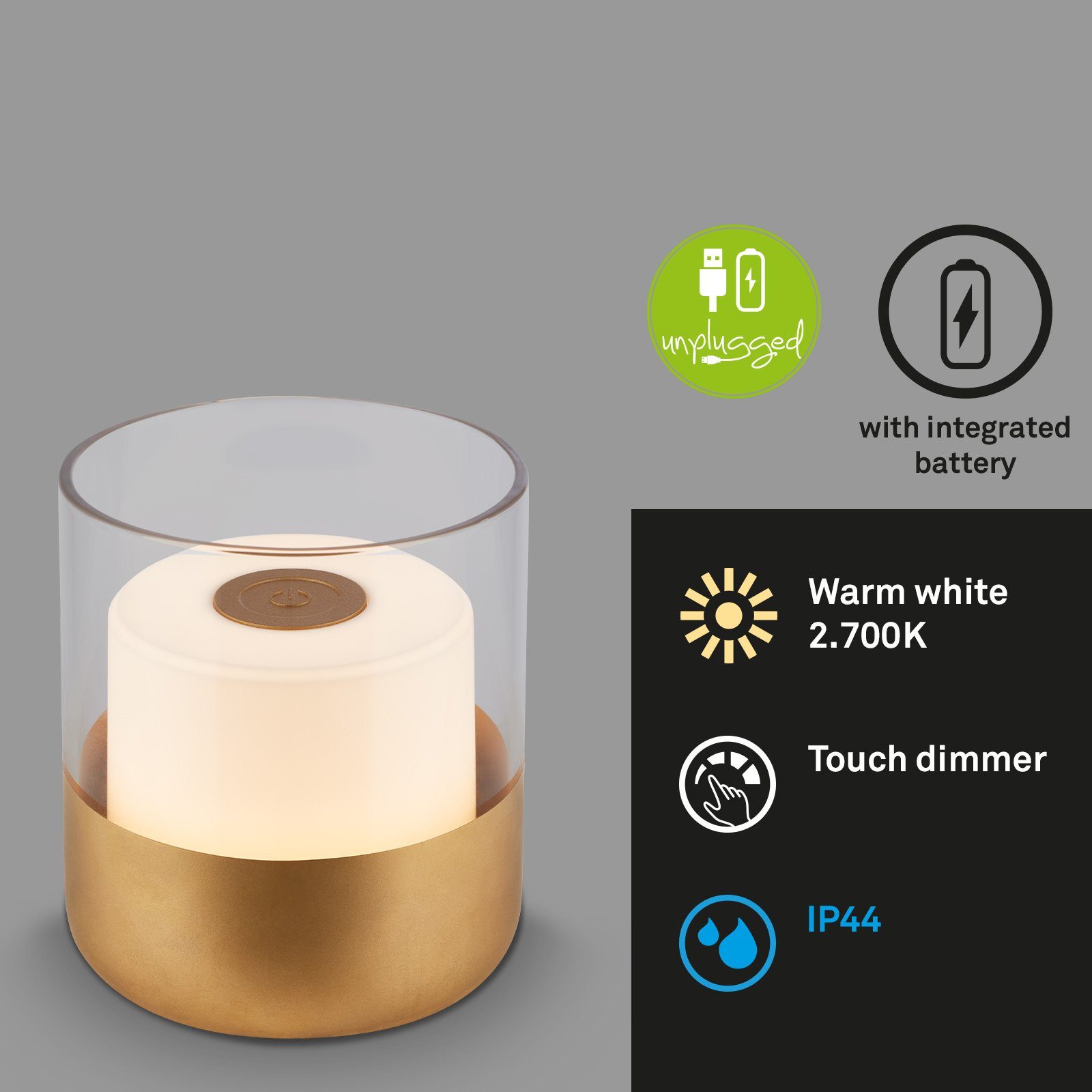 Briloner Leuchten Tischleuchte 7483017, USB-Ladefunktion, USB-Ladefunktion, günstig online kaufen
