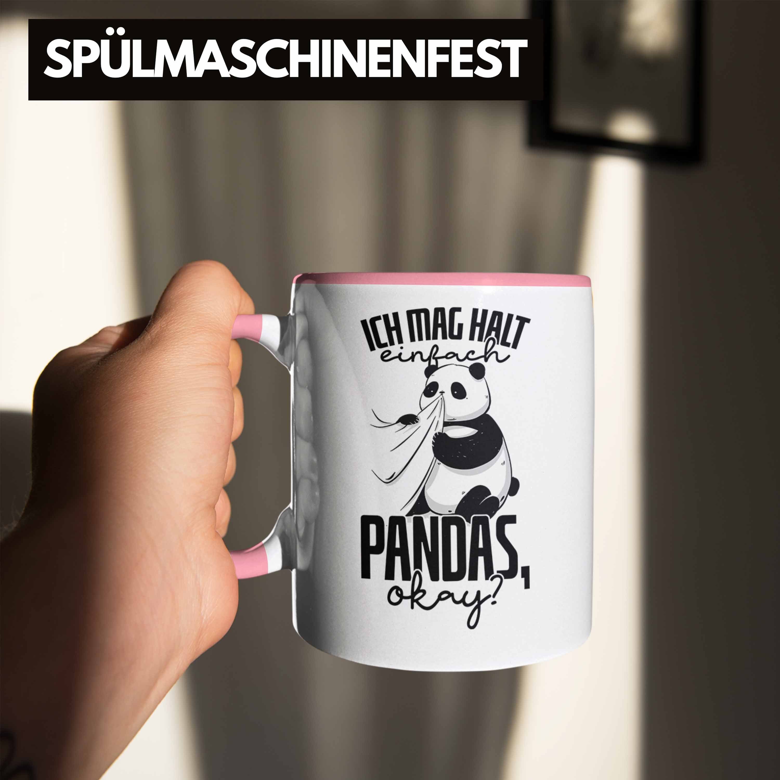 Geschenkidee Lustige Geschenk Rosa Pa Panda-Motiv Tierliebhaber Panda Trendation Tasse Tasse