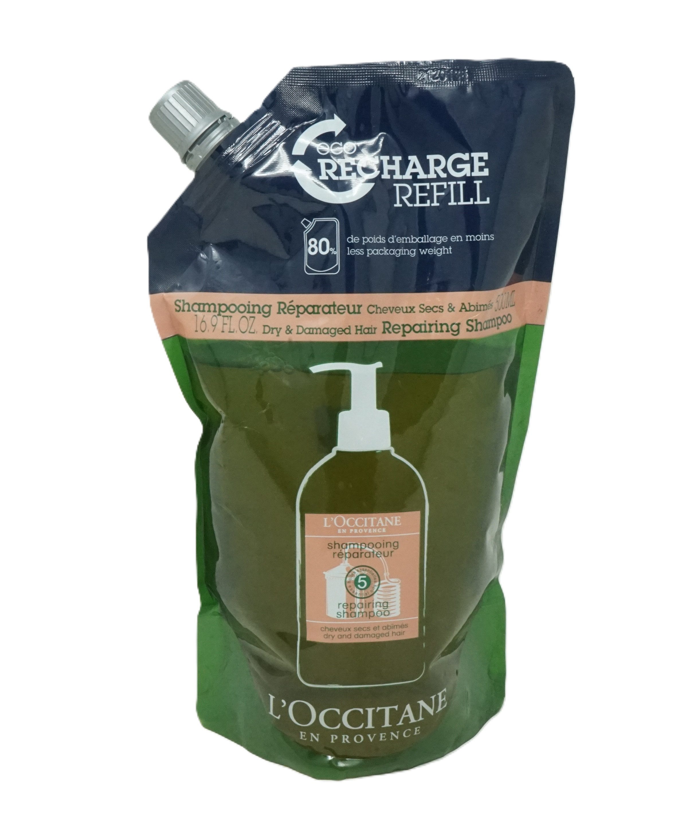 L'OCCITANE Duschgel L'Occitane repairing shampoo 5 eco recharger refill 500 ml