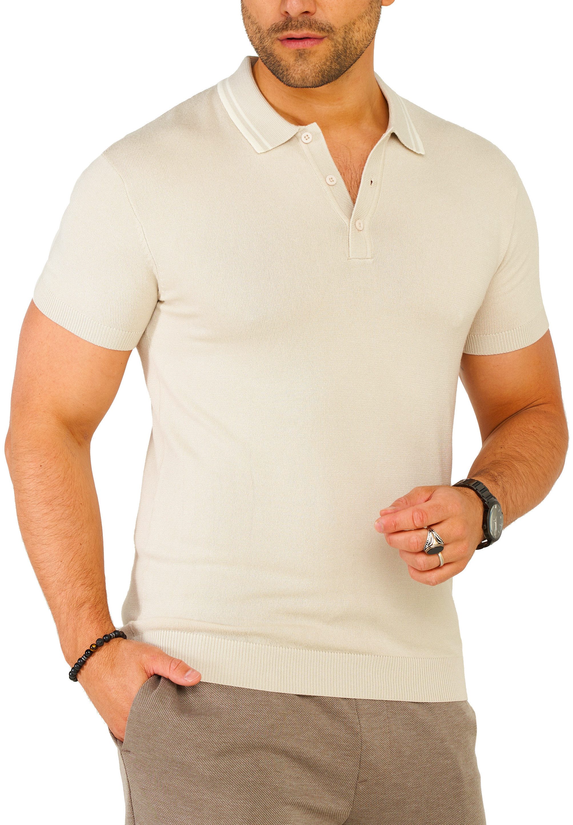 SOULSTAR Poloshirt S2TALSI Herren Basic Kurzarm Knit Polo Hemd Feinstrick K günstig online kaufen