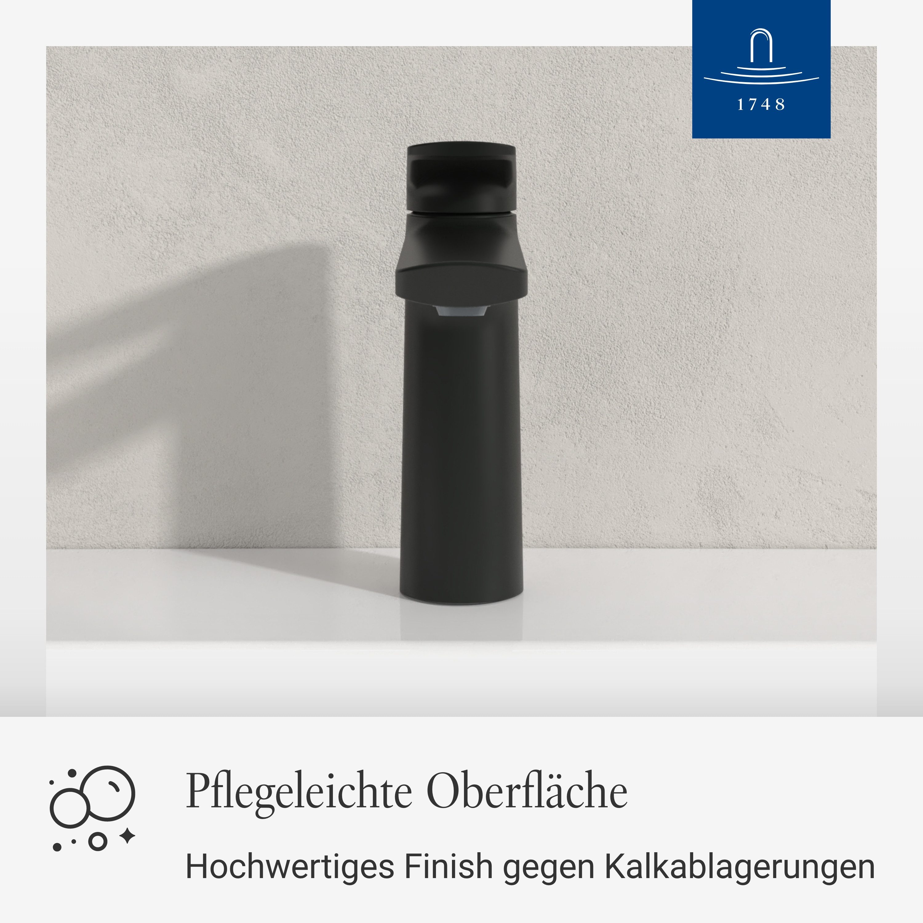 Villeroy & Boch Waschtischarmatur Oasis Wasserhahn ohne Zugstange mit Keramikkartusche, Waschbeckenarmatur – Bild 4 von 5