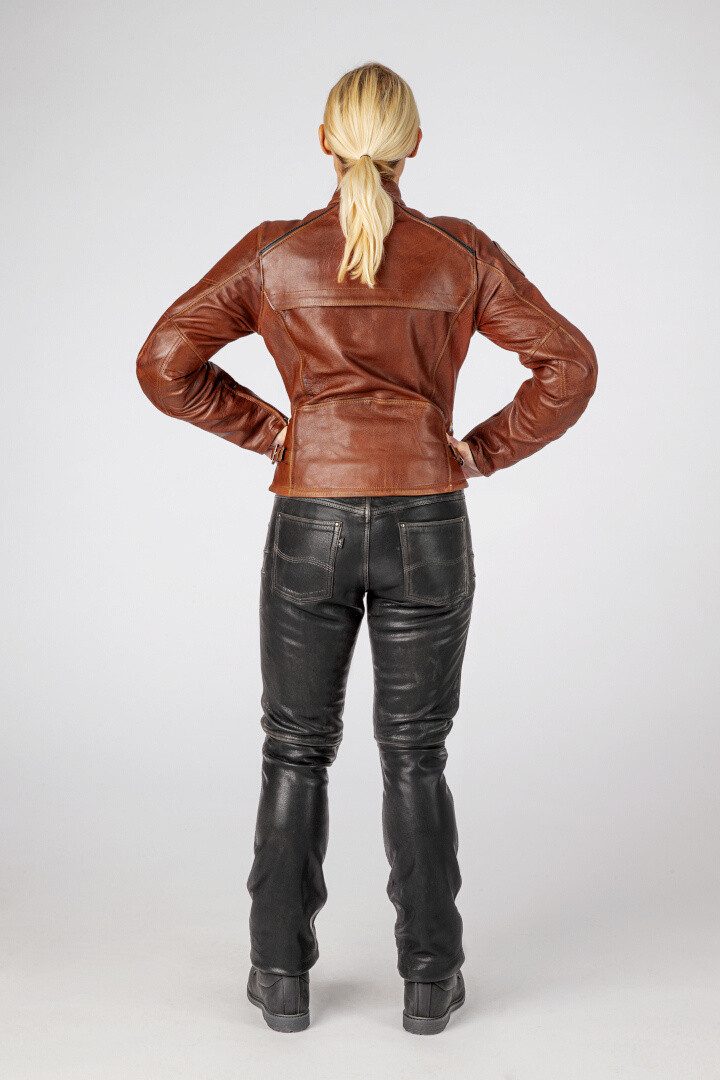 Halvarssons Motorradjacke Nyvall Damen Motorrad Lederjacke protektoren reißverschluss