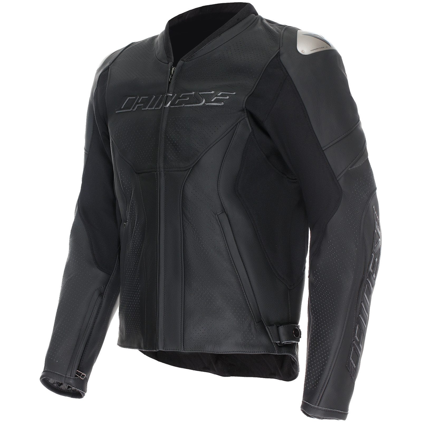 Motorradjacke Dainese Racing 5 Perforierte Lederjacke Schwarz / Schwarz / Schwarz 50