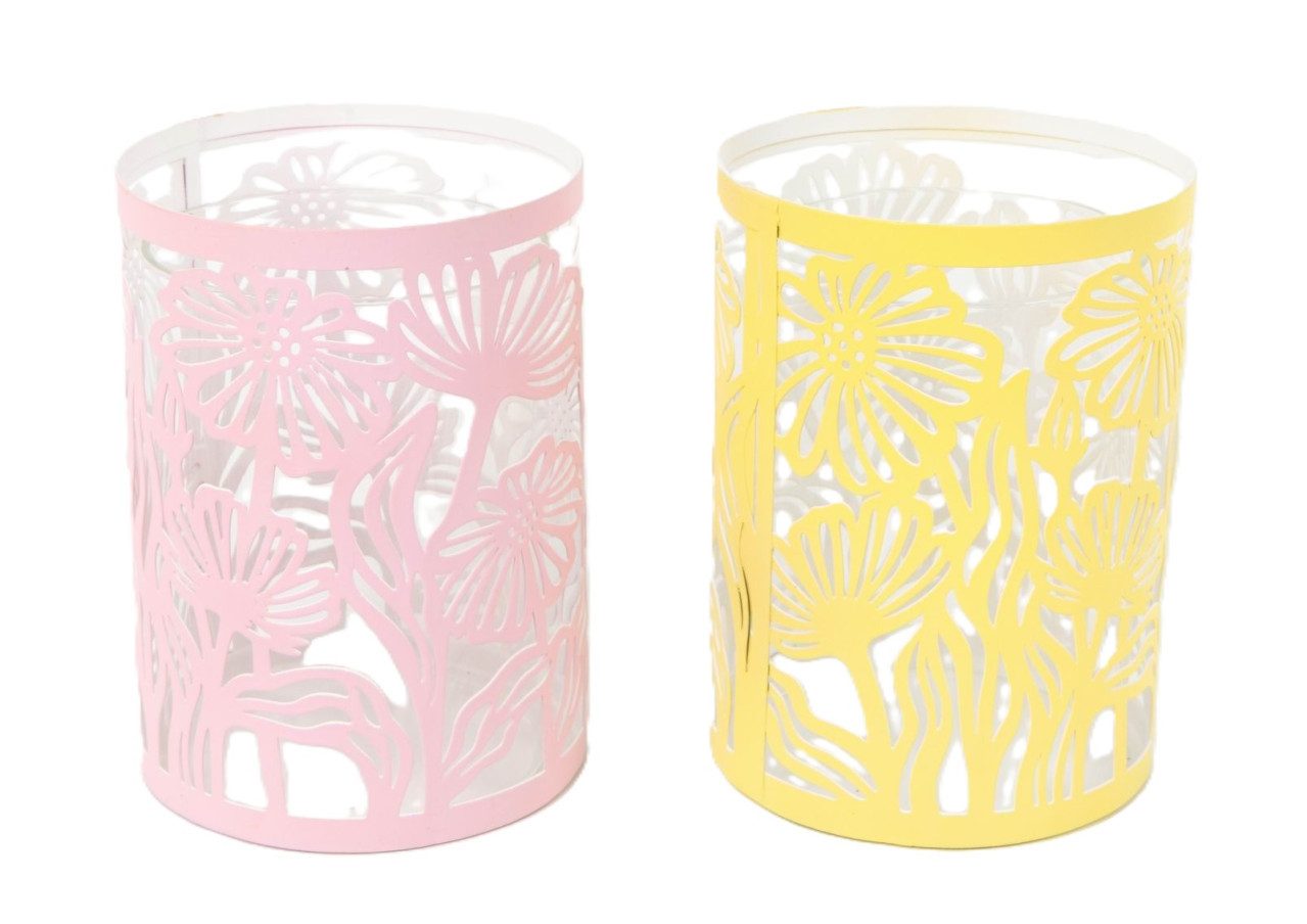 Trend Line Windlicht TrendLine Windlicht Blumen Metall/Glas Ø 9 x 12,5