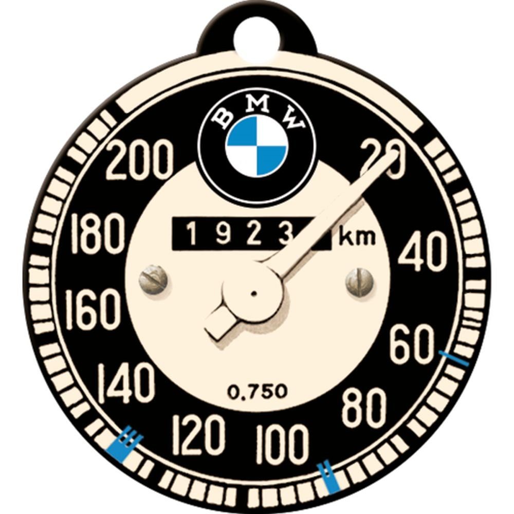 Nostalgic-Art Schlüsselanhänger mit Gravur Edelstahl Schlüsselanhänger - Ø 4cm - BMW Tachometer – Bild 2 von 5