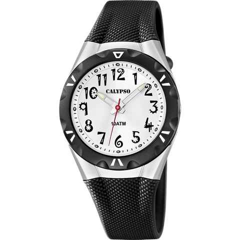 CALYPSO WATCHES Quarzuhr Calypso Damen Uhr K6064/2 Kunststoffband, Damen Armbanduhr rund, PURarmband schwarz, Fashion