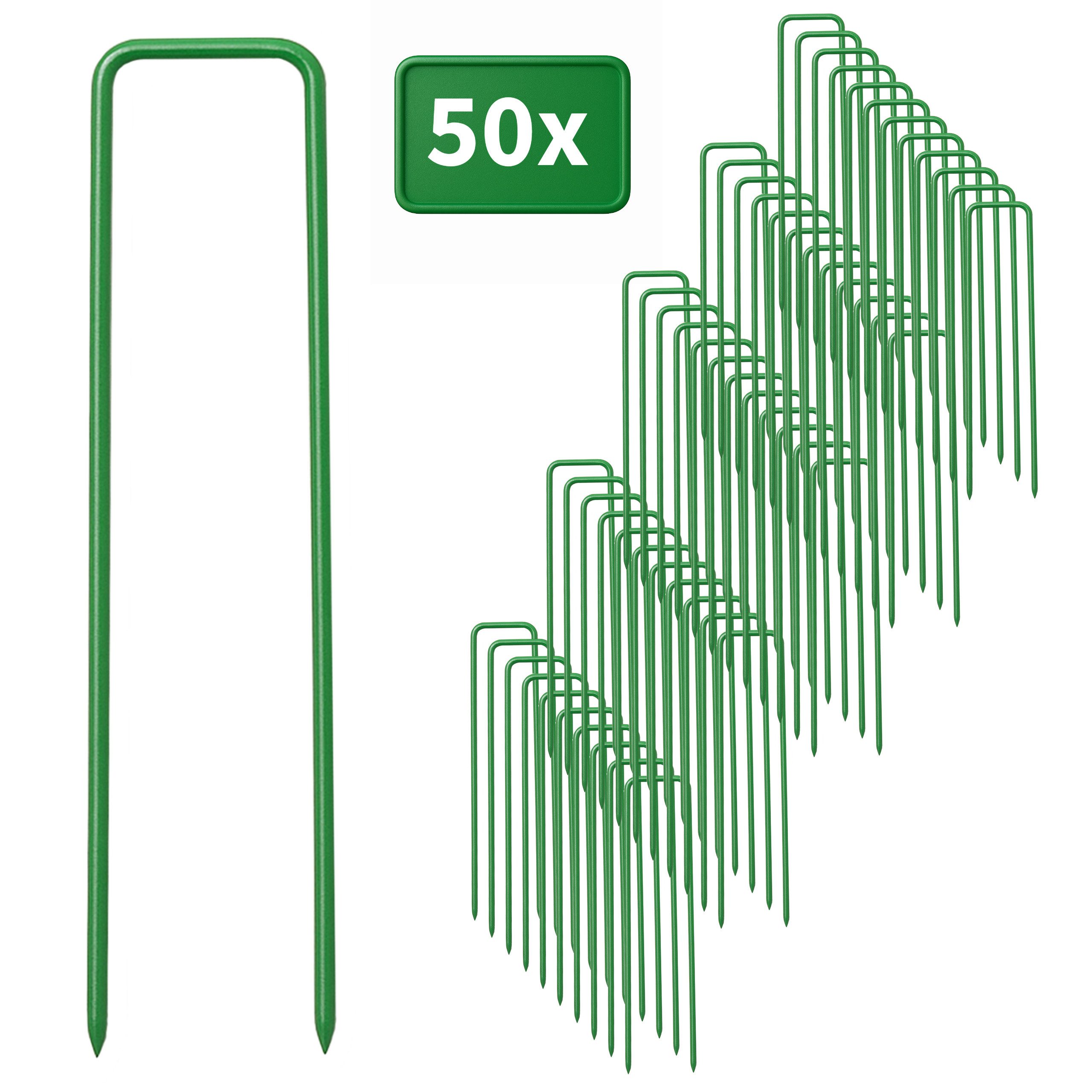 INTERGARDEN Bodenanker 50x Bodenanker – Verzinkt, 15 cm - für Vlies, Folien & Schläuche