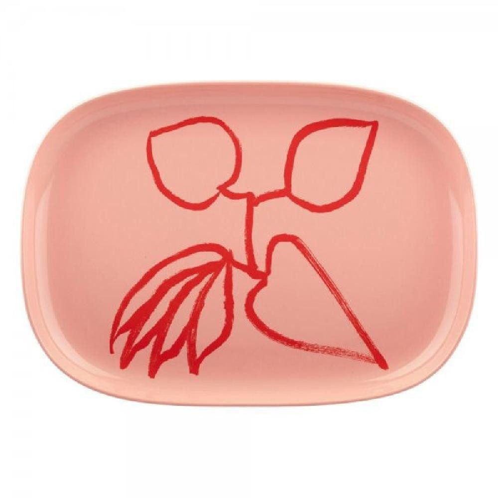 Marimekko Tablett Servierplatte Ukonhattu Salmonred Tomatored (23x32cm)