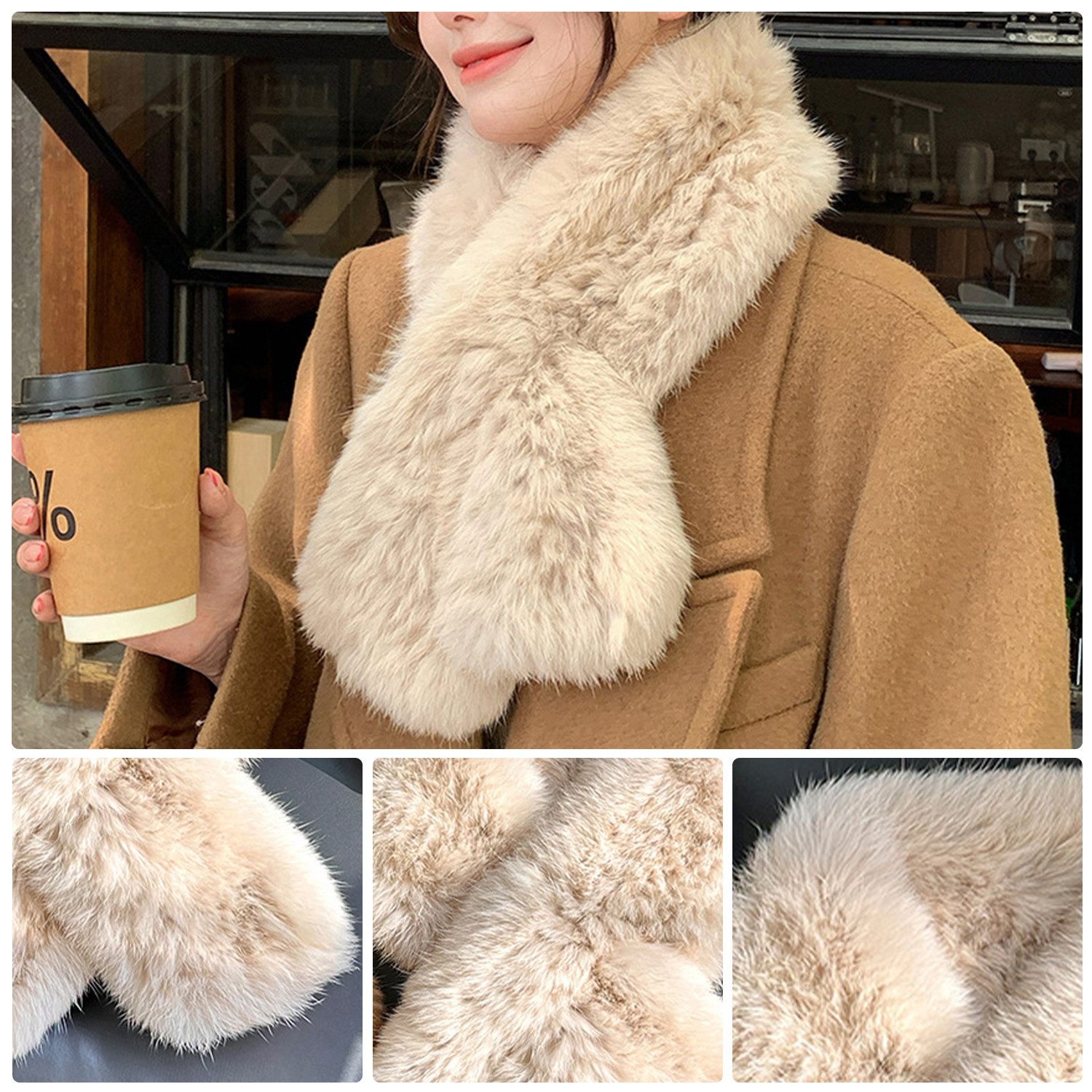 Refttenw Modeschal Winterschal,Damen Winter Halstuch,Halswärmer,85x12cm