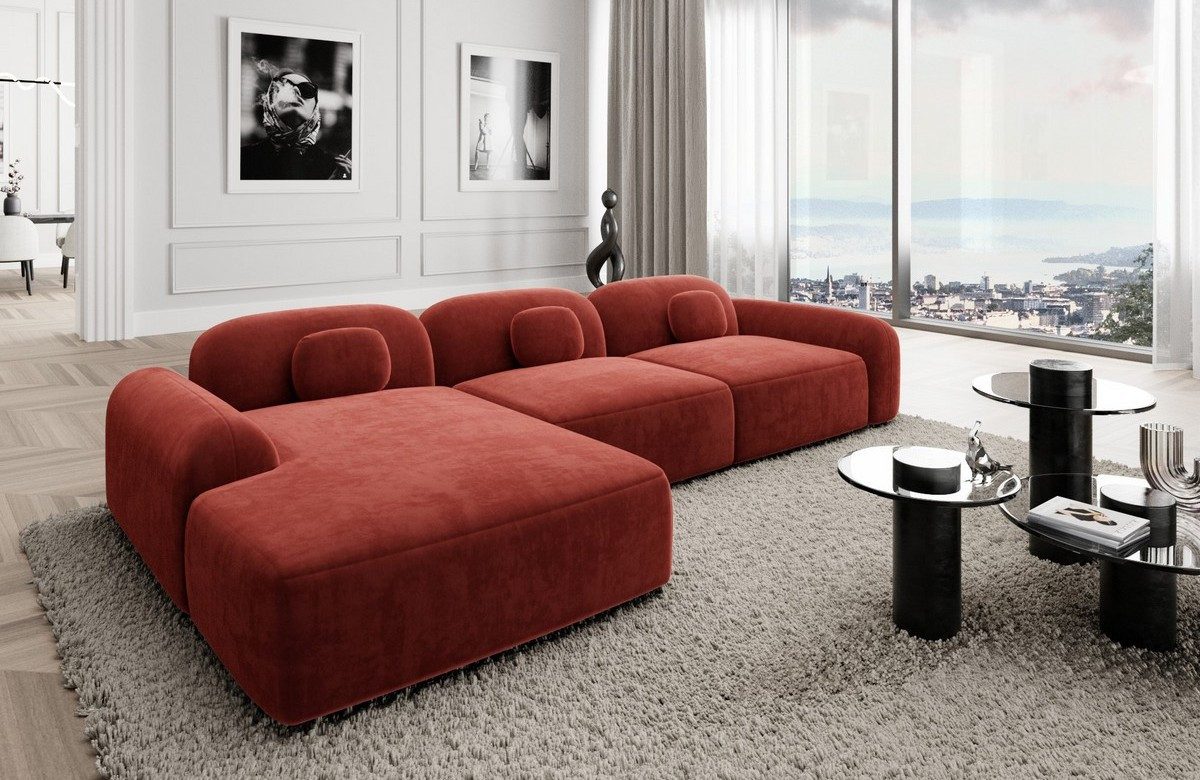 Sofa Dreams Ecksofa Polstersofa Stoff Couch Stoffsofa Modern Sofa Barcelona L Form kurz, Lounge-Sofa